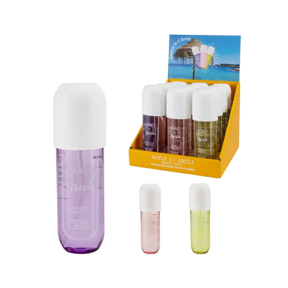 SOLO EN IBIZA - Body Mist PDQ 6.1oz/180ml (TOLEDO TANGO, SEVILLE SERENADE, GRANADA GROOVE)