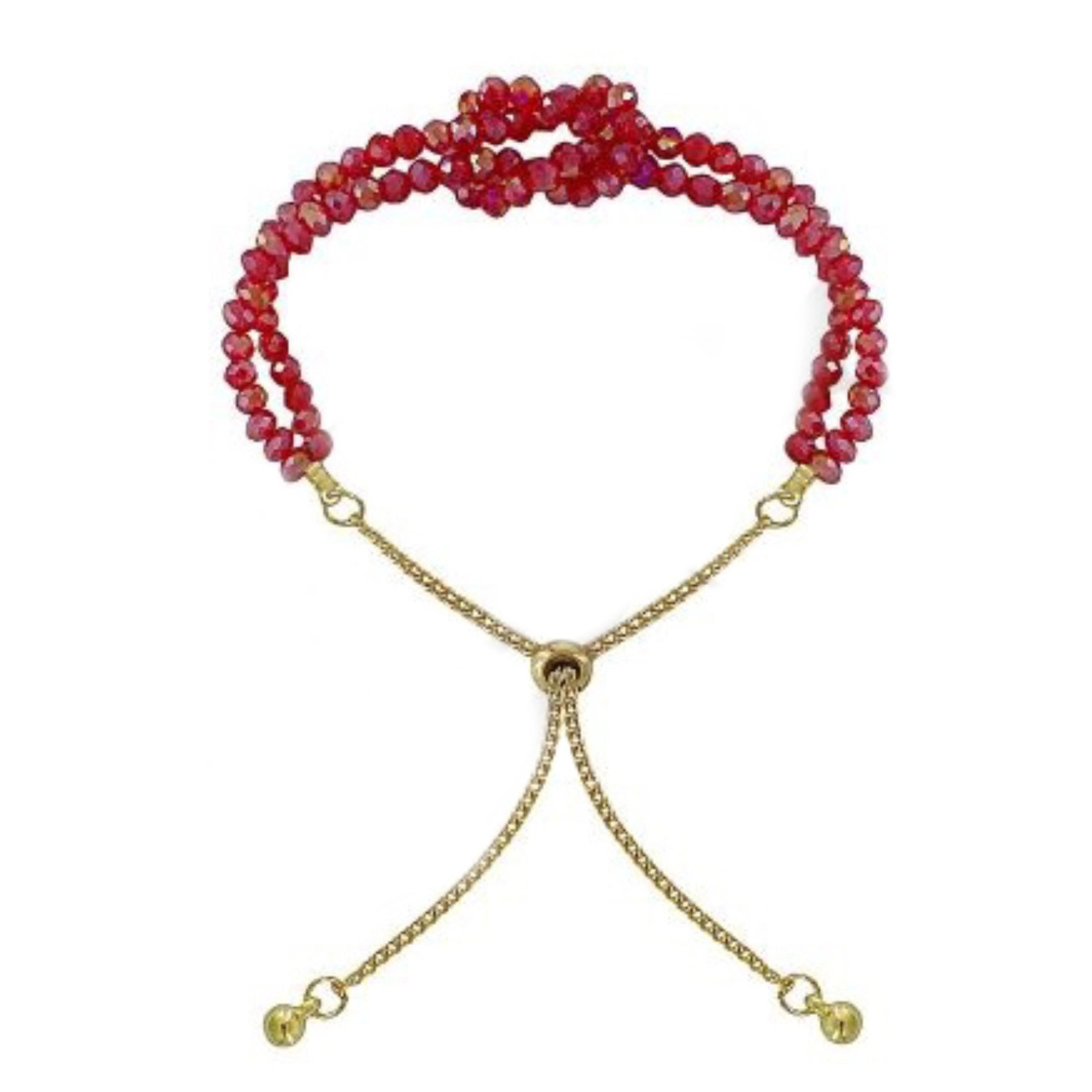 Crystal Adjustable Chain Beaded Bracelet
