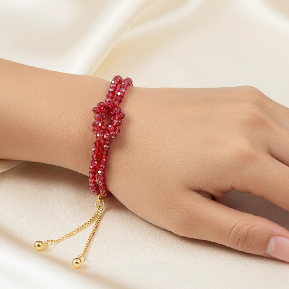 Crystal Adjustable Chain Beaded Bracelet