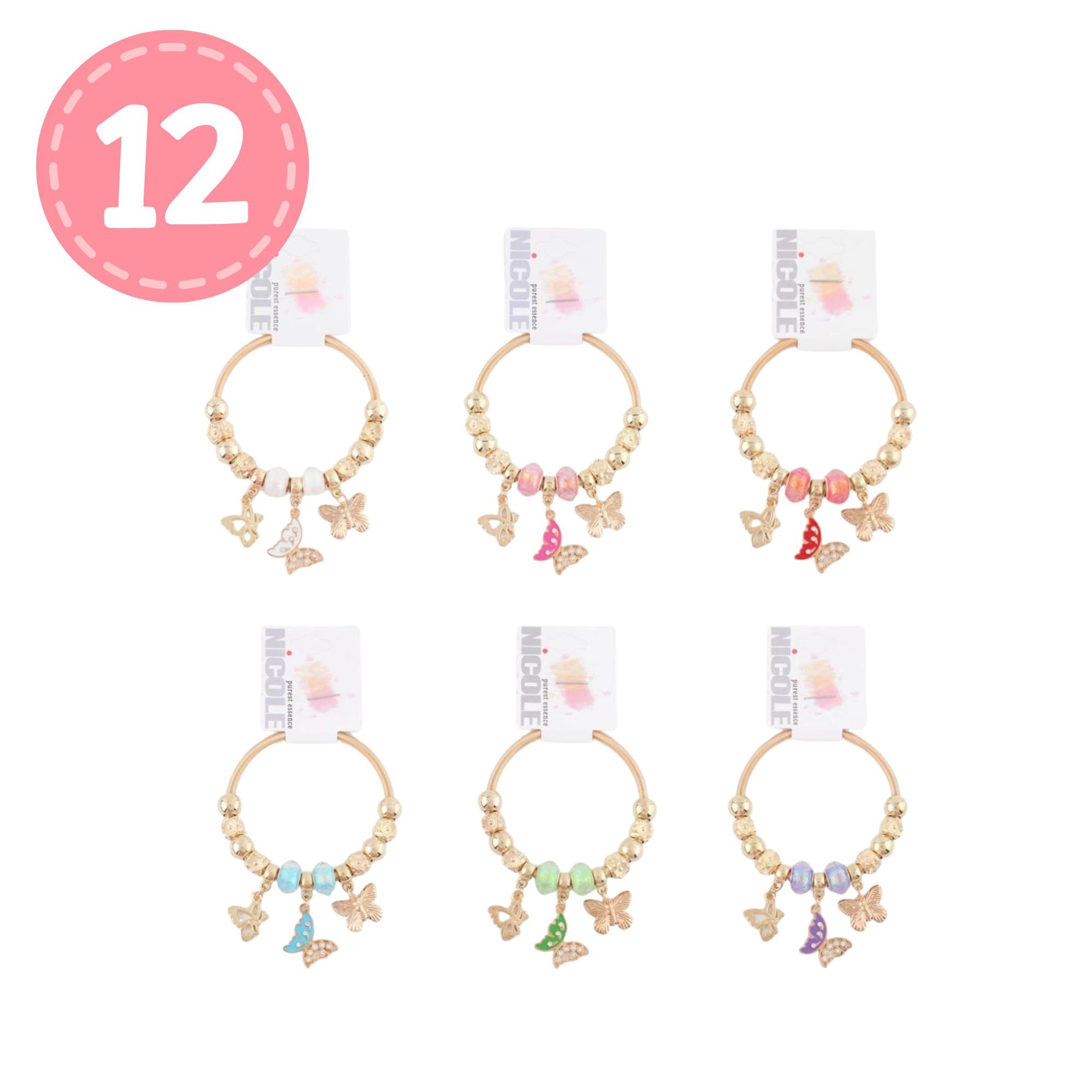 Cute Butterfly Charm Bracelet Set for Women and Teens