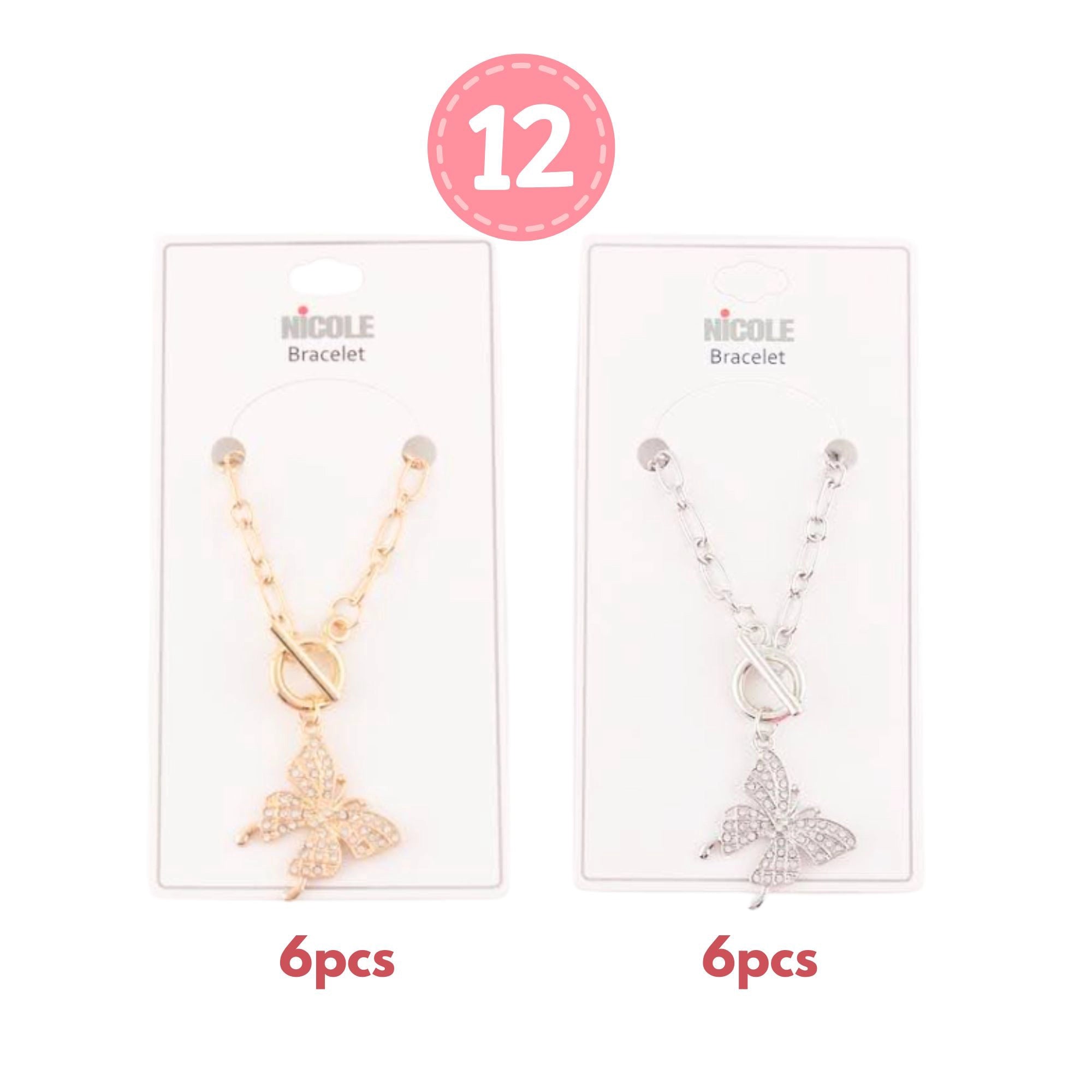 Pave Crystal Butterfly Charm on Chunky Chain