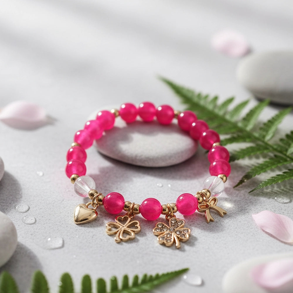 Lucky Charm & Heart Beaded Bracelet