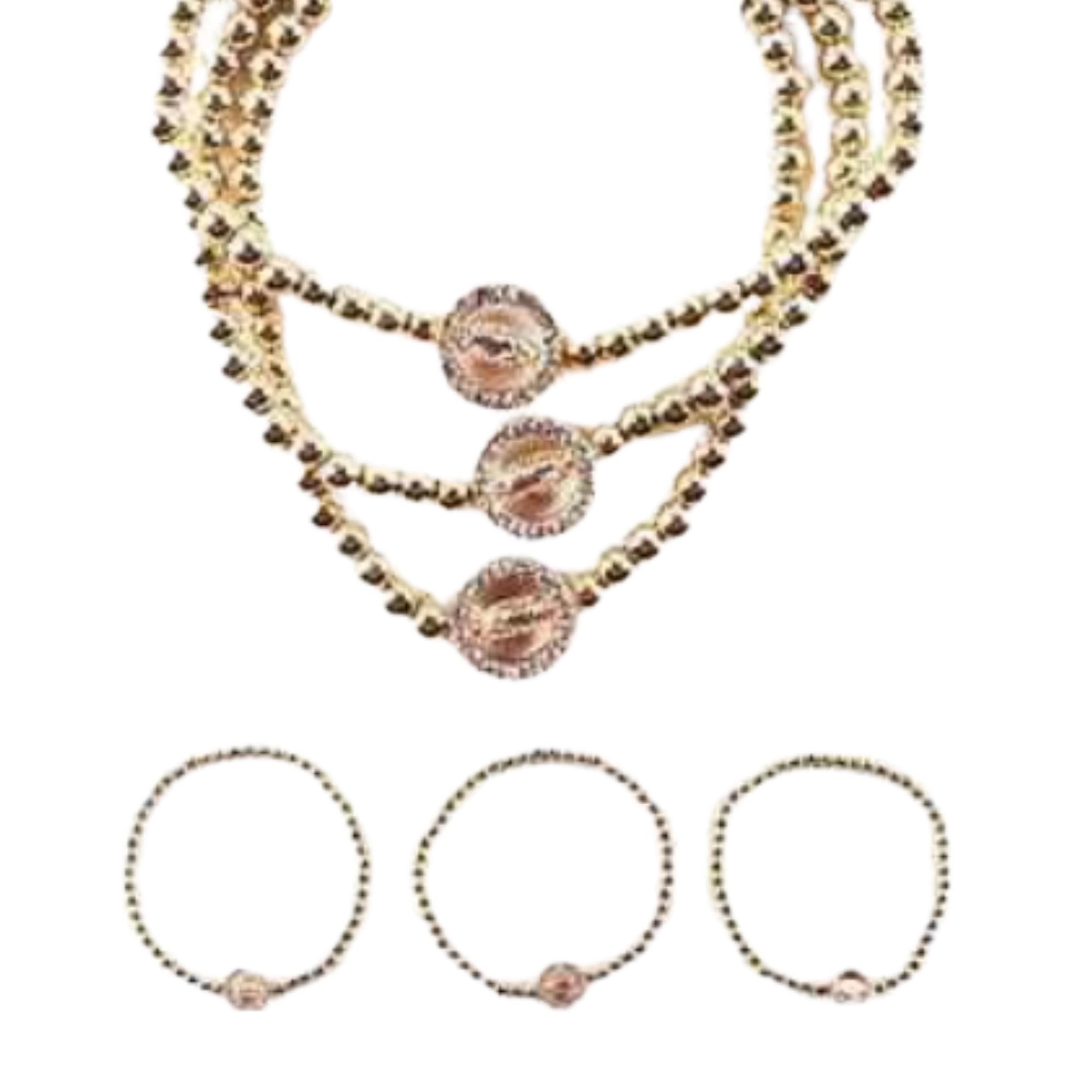 Layered Crystal Strand Bracelet in Two-Tone Sparkle