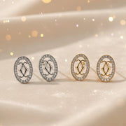 Dazzling Style: Interlocking Circle Rhinestone Stud Earrings