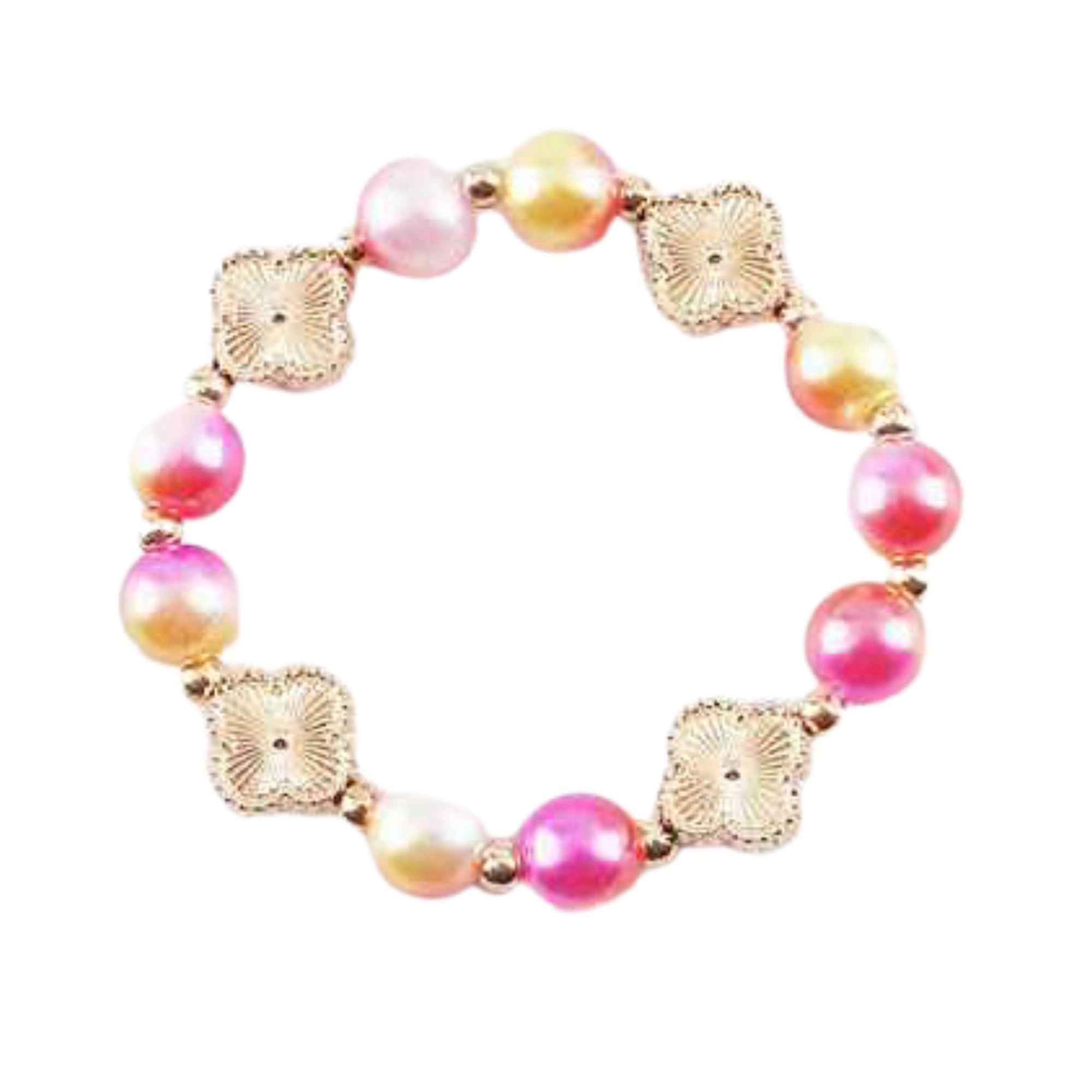 Pearl Clover Beaded Bracelet Charms