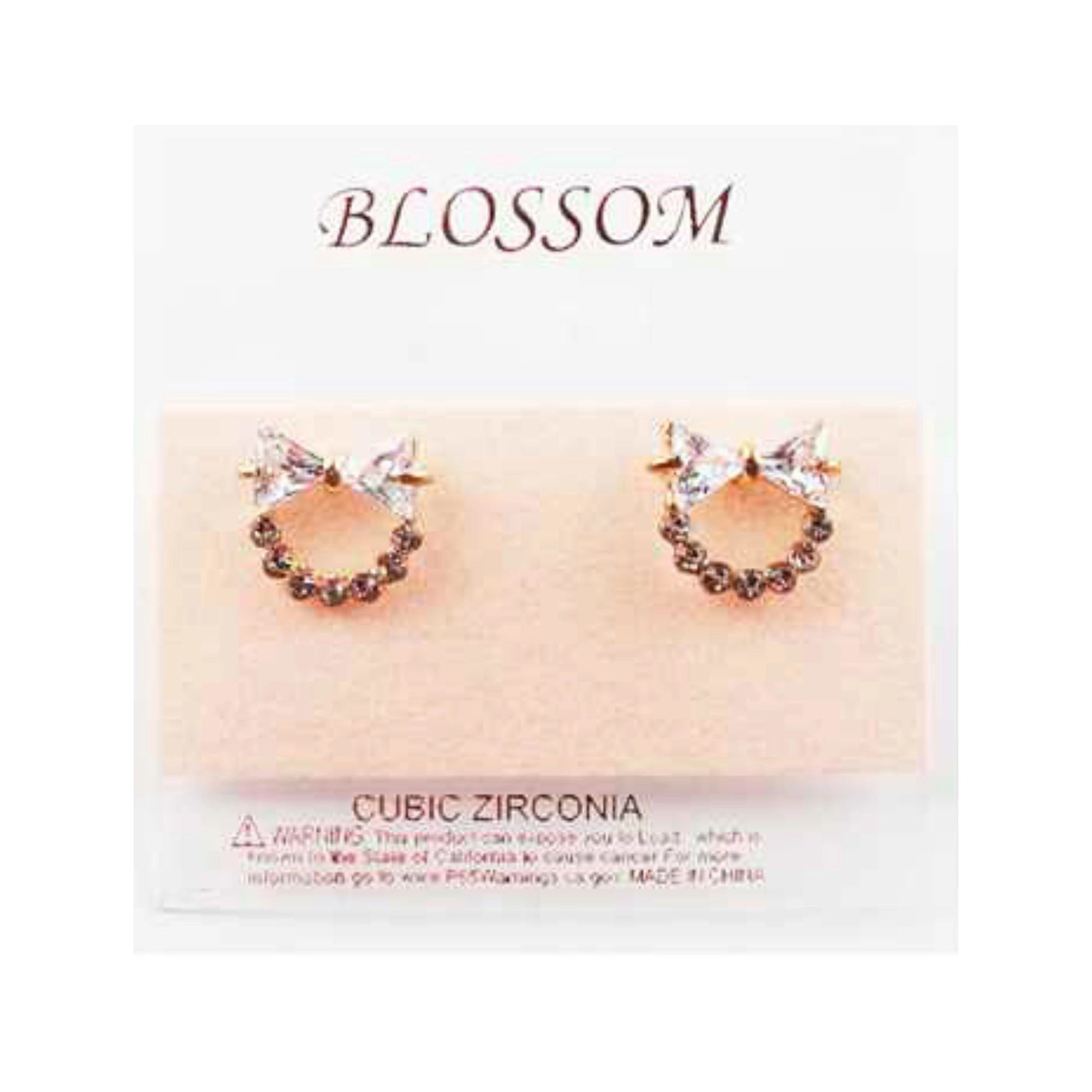 Sparkling Promise: Cubic Zirconia Bow Wreath Studs