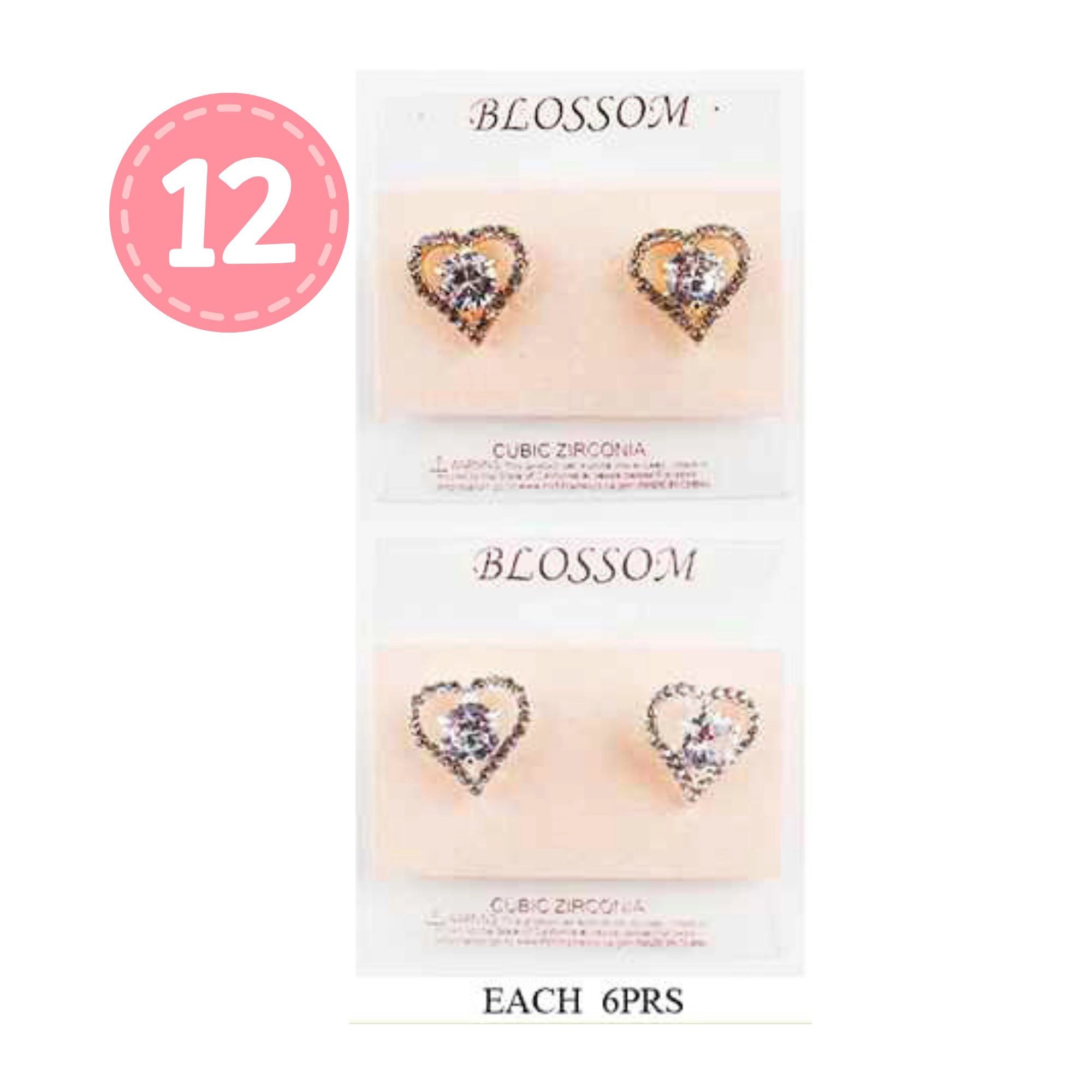 Love Sparkle: Cubic Zirconia Heart Studs