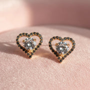 Love Sparkle: Cubic Zirconia Heart Studs