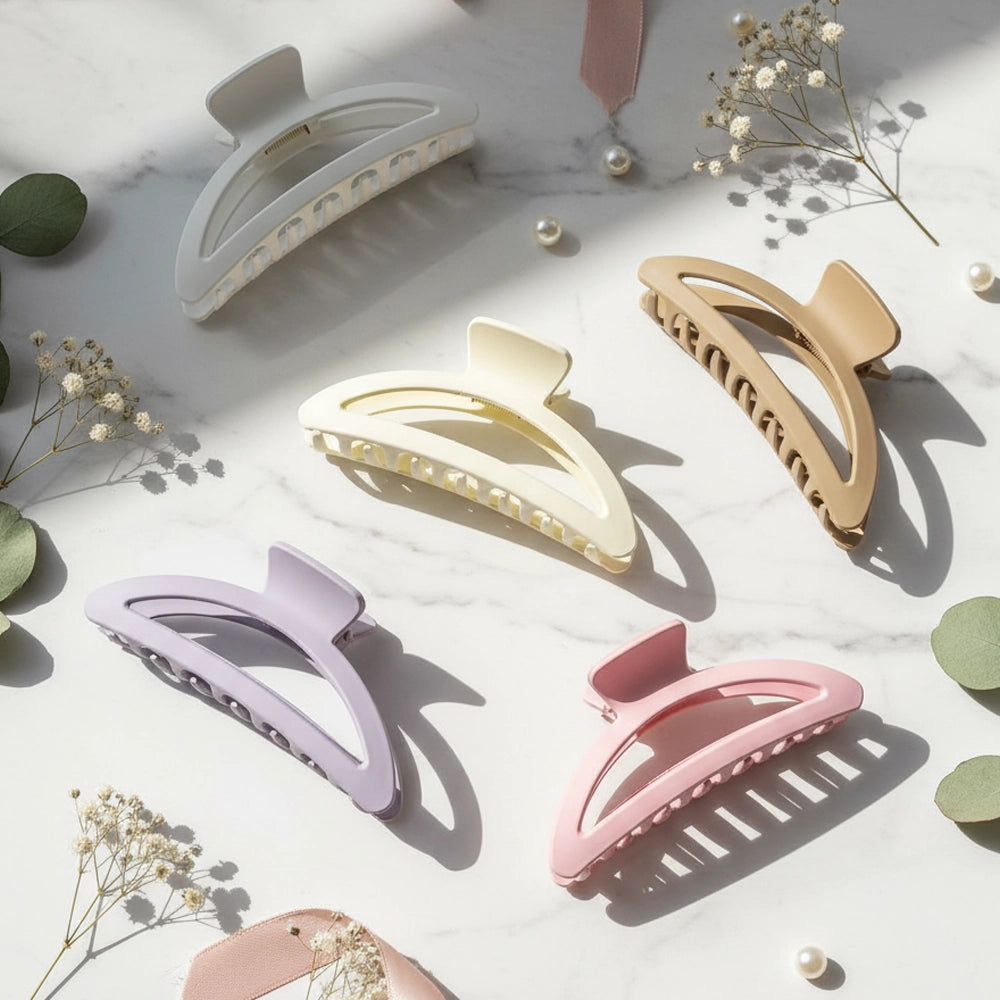 Crescent Hair Claw Clip Collection | Matte Large Hair Clips for Thick Hair | 13cm