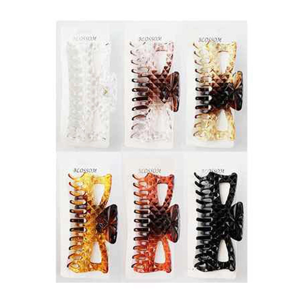 Large Textured Hair Claw Clips – 6 Assorted Colors - 14cm Claw