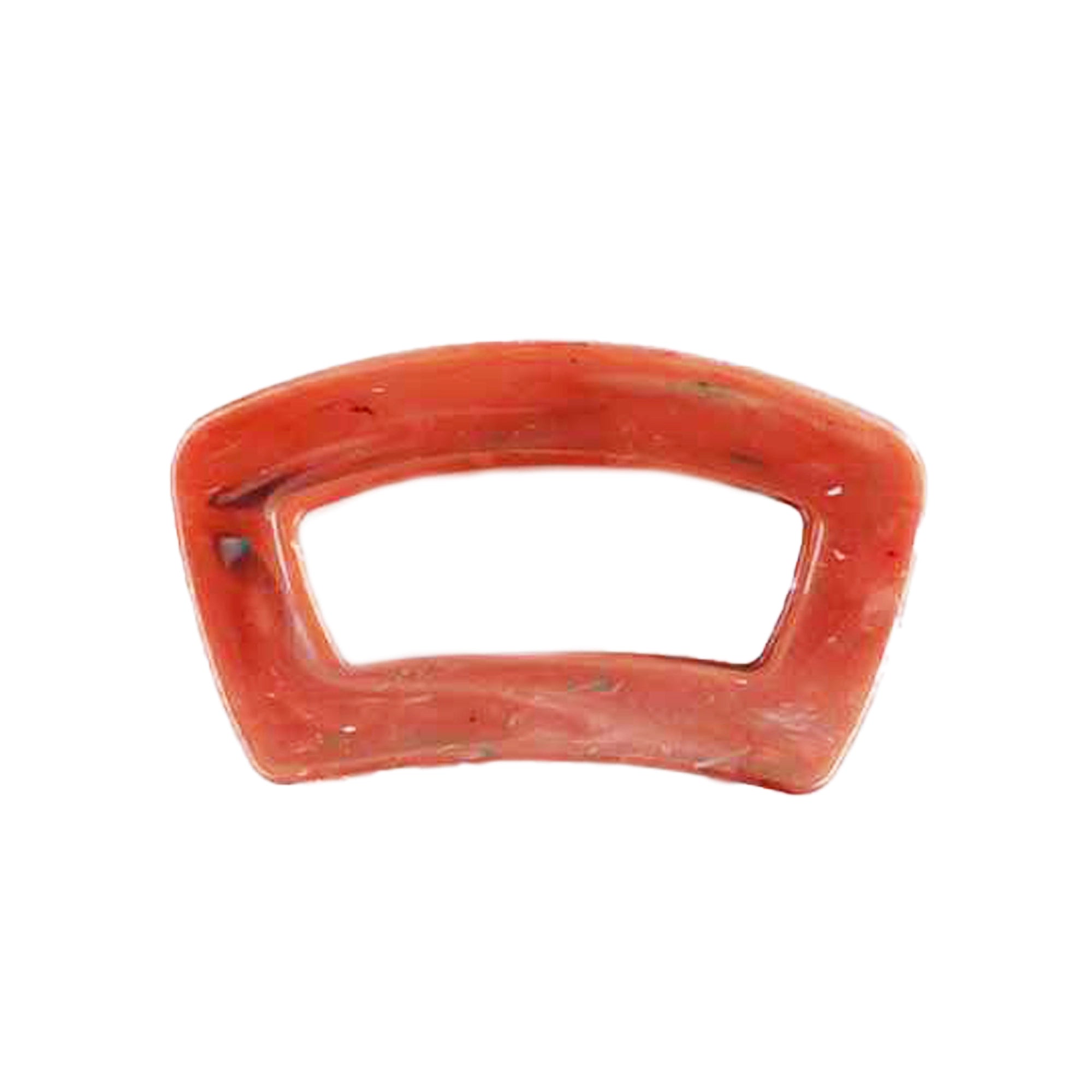 Minimalist Grip Jumbo Open Hair Claw in Rich Marbled Terracotta