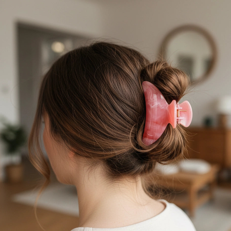 Marbled Coral Hair Claw Clip | 9CM Claw Medium Size