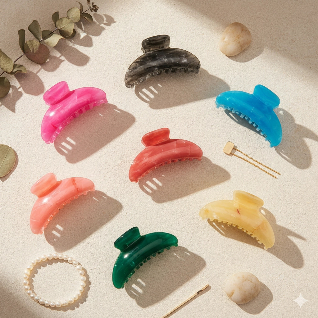 Marbled Coral Hair Claw Clip | 9CM Claw Medium Size