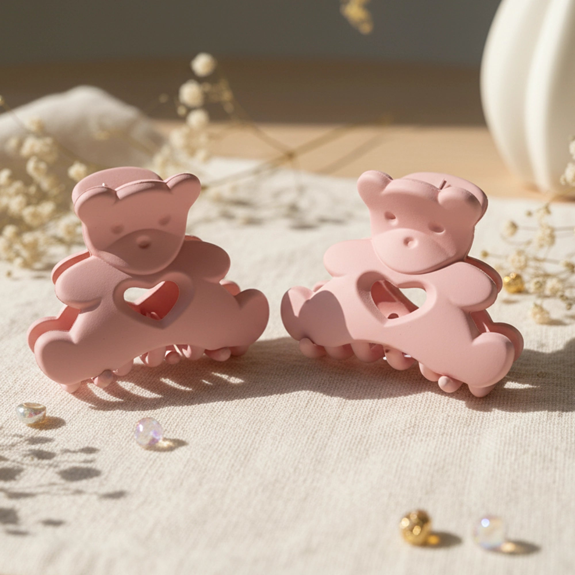 Kawaii Clips Mini Matte Teddy Bear Hair Claws for Cute Styles | 4CM