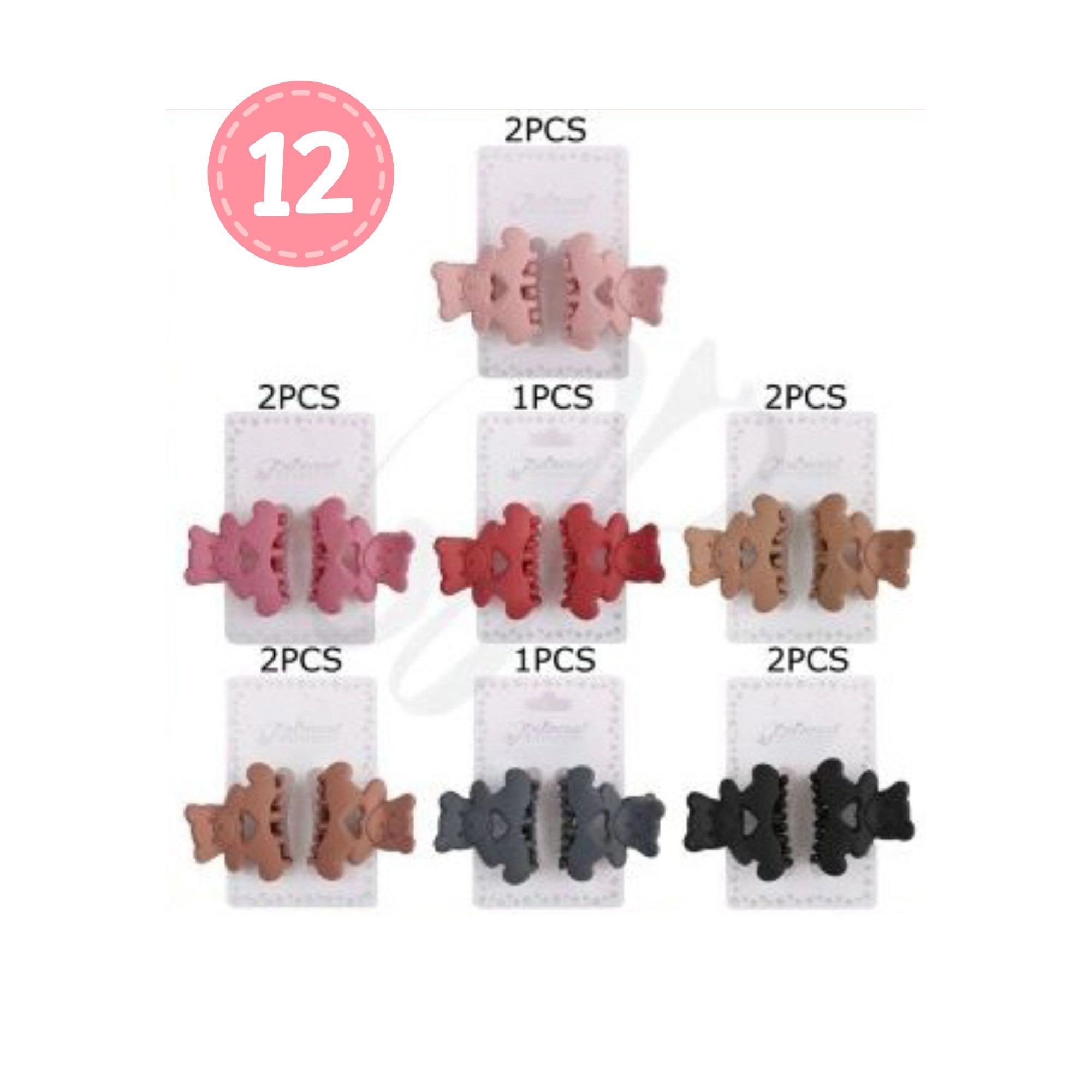 Kawaii Clips Mini Matte Teddy Bear Hair Claws for Cute Styles | 4CM