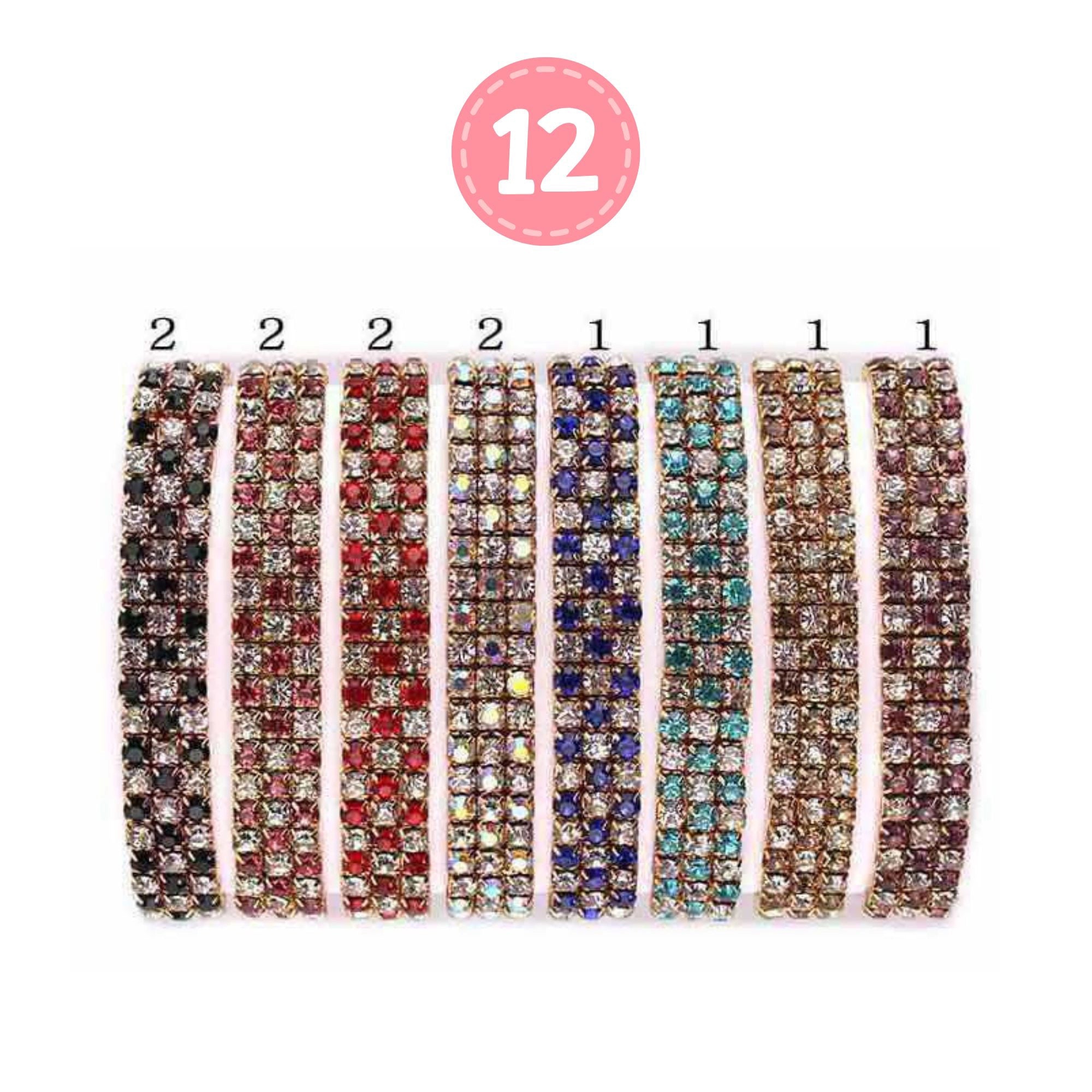 Sparkling Rhinestone Stretch Bracelet – Multi-Row Crystal Design
