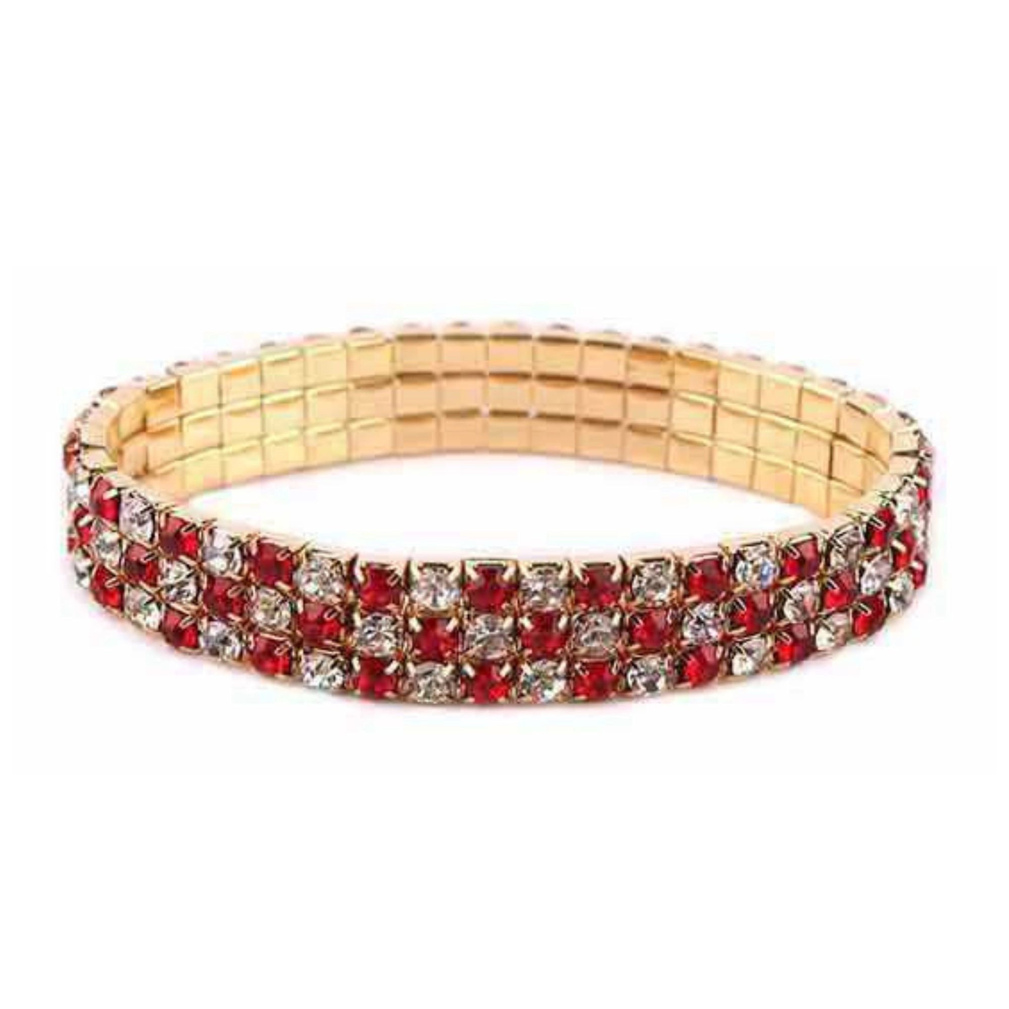 Sparkling Rhinestone Stretch Bracelet – Multi-Row Crystal Design