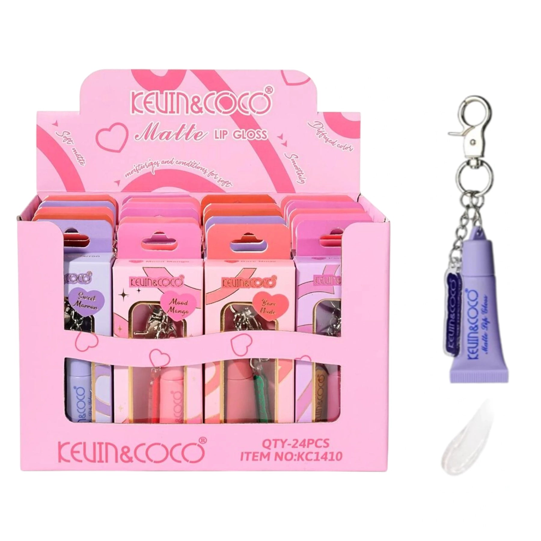 Kevin & Coco - Matte Lip Gloss Keychain – Trendy Mini Lip Matte Kevin & Coco - Matte Lip Gloss Keychain – Trendy Mini Lip Matte
