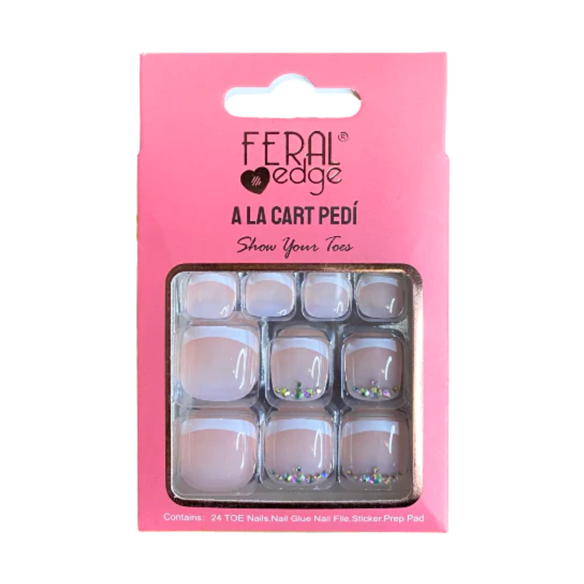 Feral Edge - A La Cart Pedi French Tip Toe Nail Tip 24CT