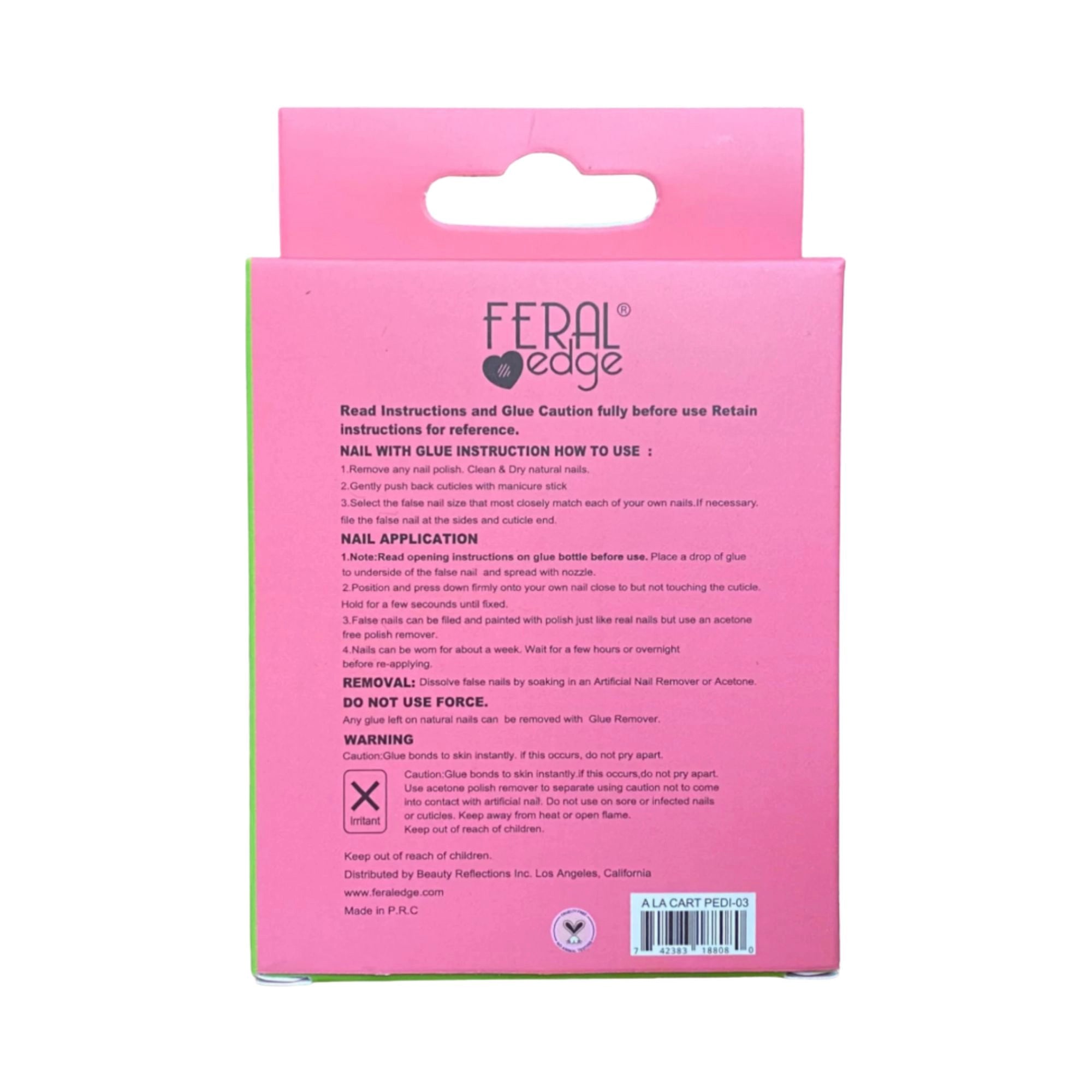 Feral Edge - A La Cart Pedi White Pedicure Toe Nail Tip 24CT