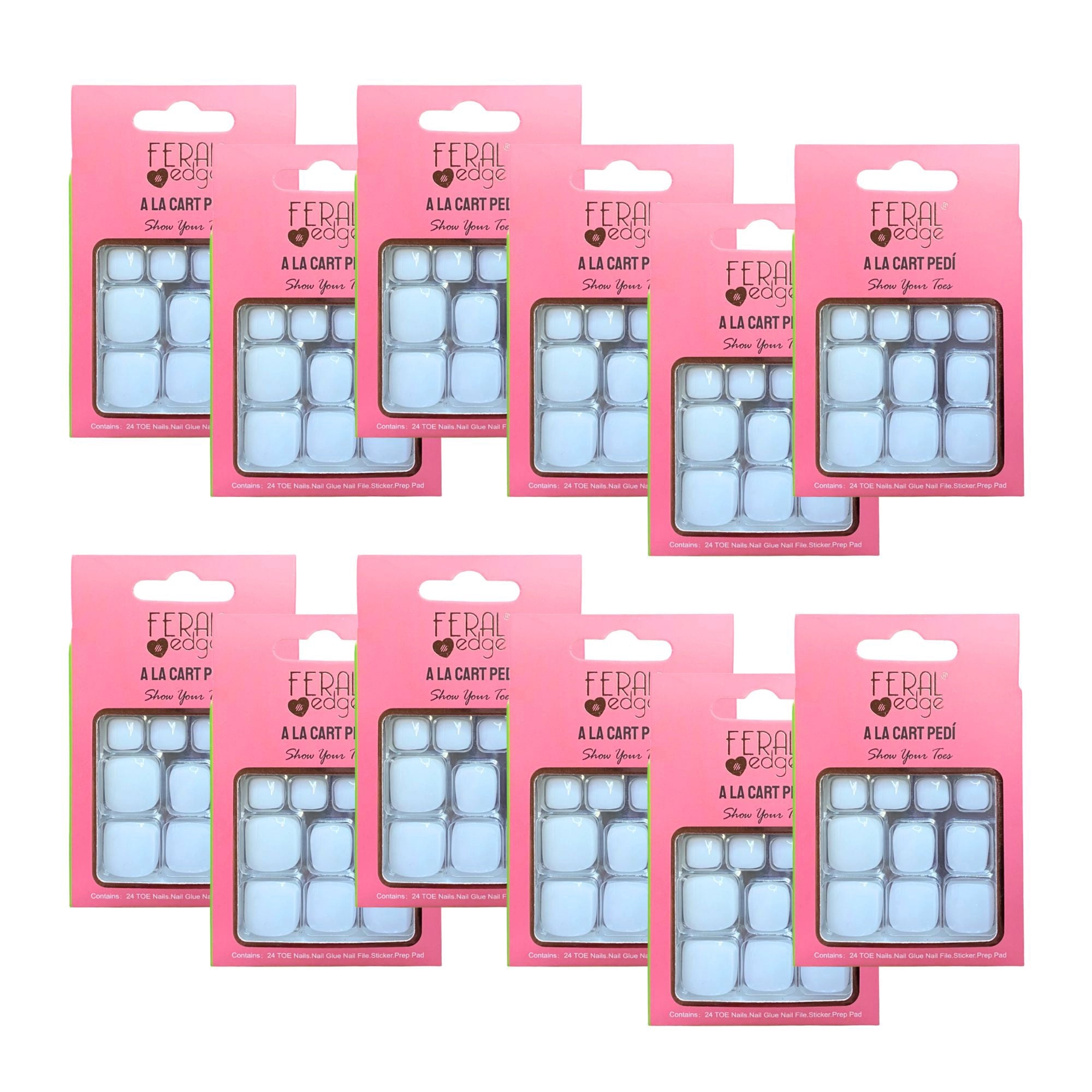 Feral Edge - A La Cart Pedi White Pedicure Toe Nail Tip 24CT