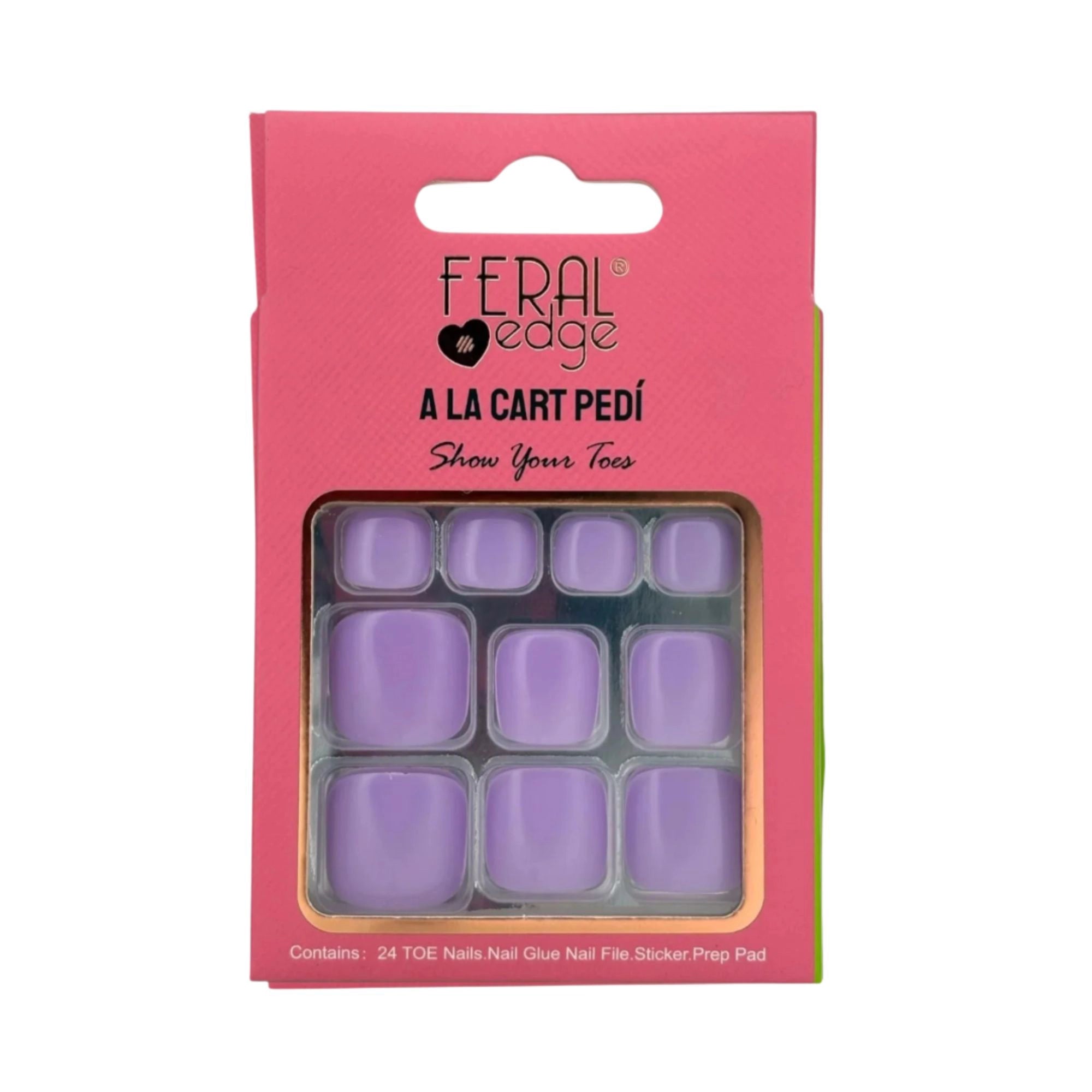 Feral Edge - A La Cart Pedi Lilac Pedicure Toe Nail Tip 24CT