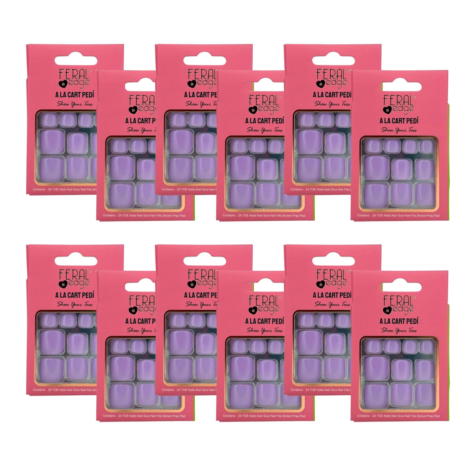 Feral Edge - A La Cart Pedi Lilac Pedicure Toe Nail Tip 24CT