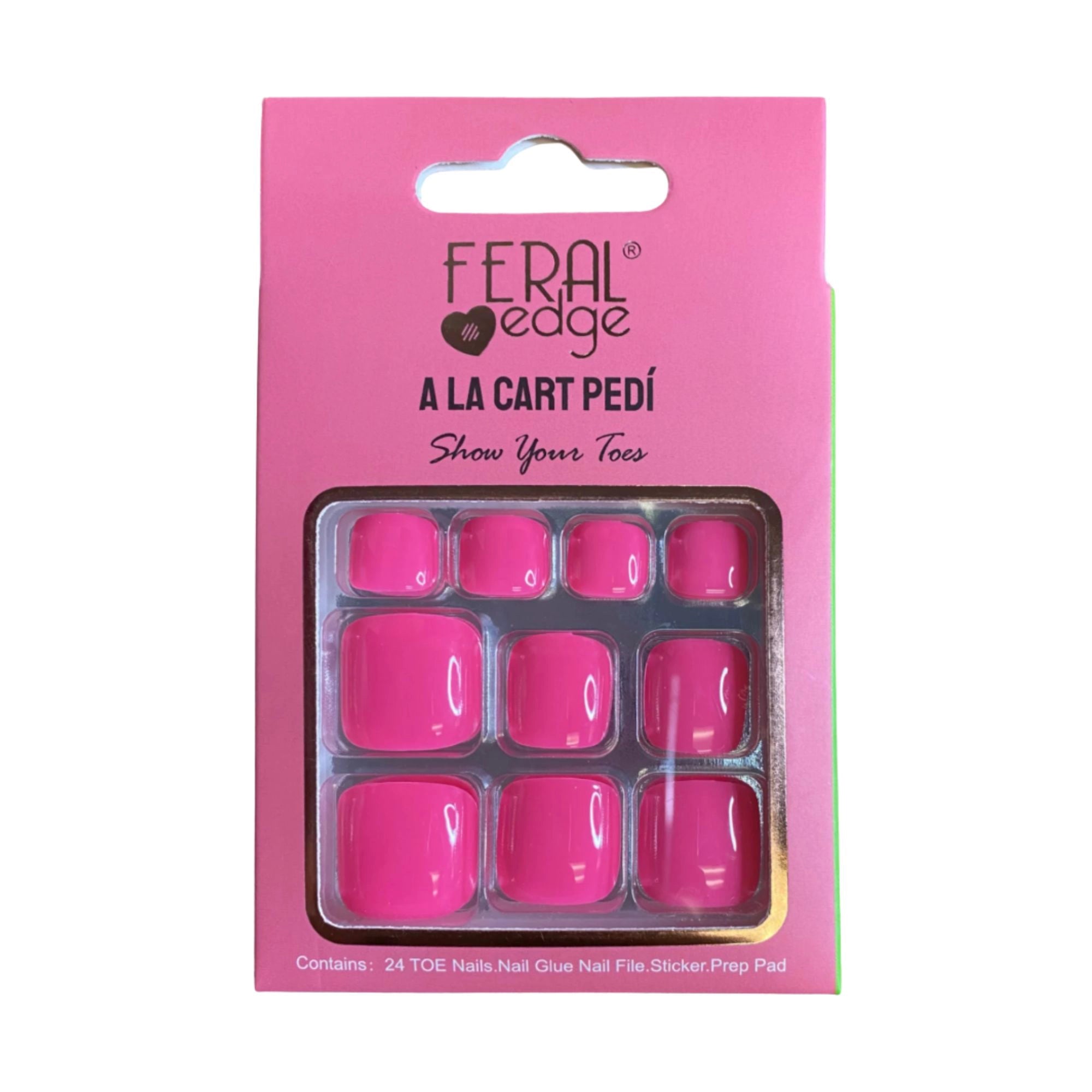 Feral Edge - A La Cart Pedi Pink Pedicure Toe Nail Tip 24CT