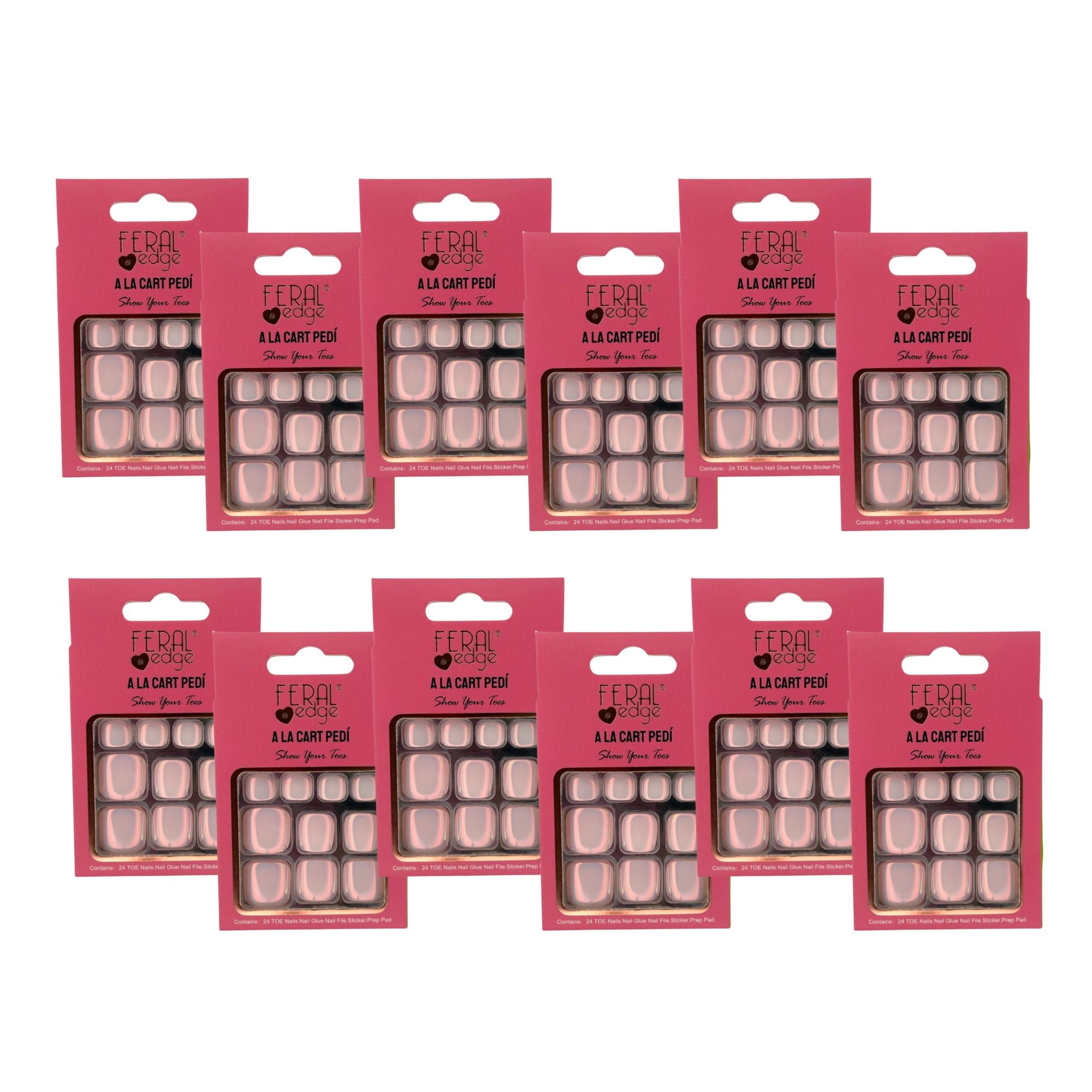 Feral Edge - A La Cart Pedi Translucent Pedicure Toe Nail Tip 24CT