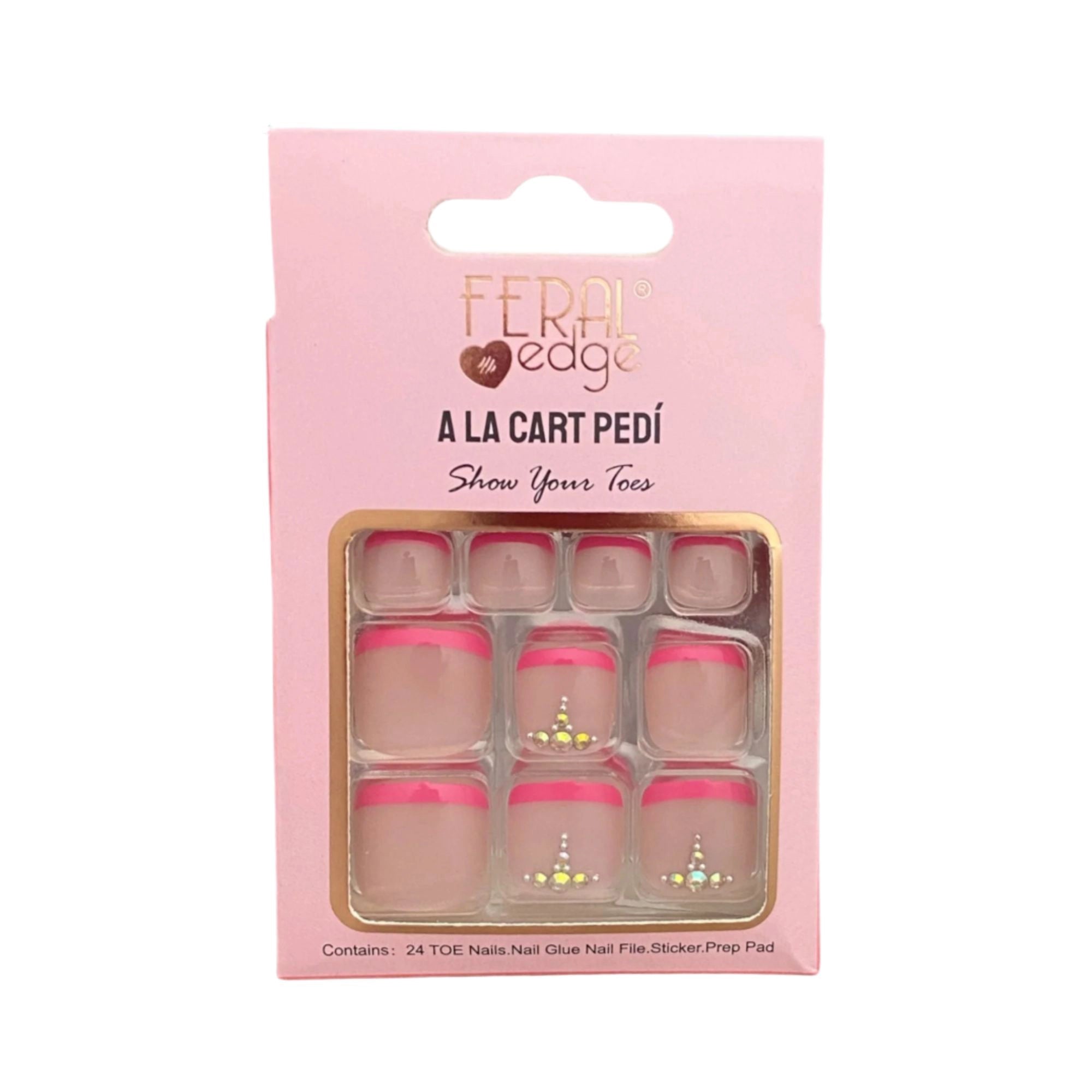 Feral Edge - A La Cart Pedi French Pink Toe Nail Tip 24CT
