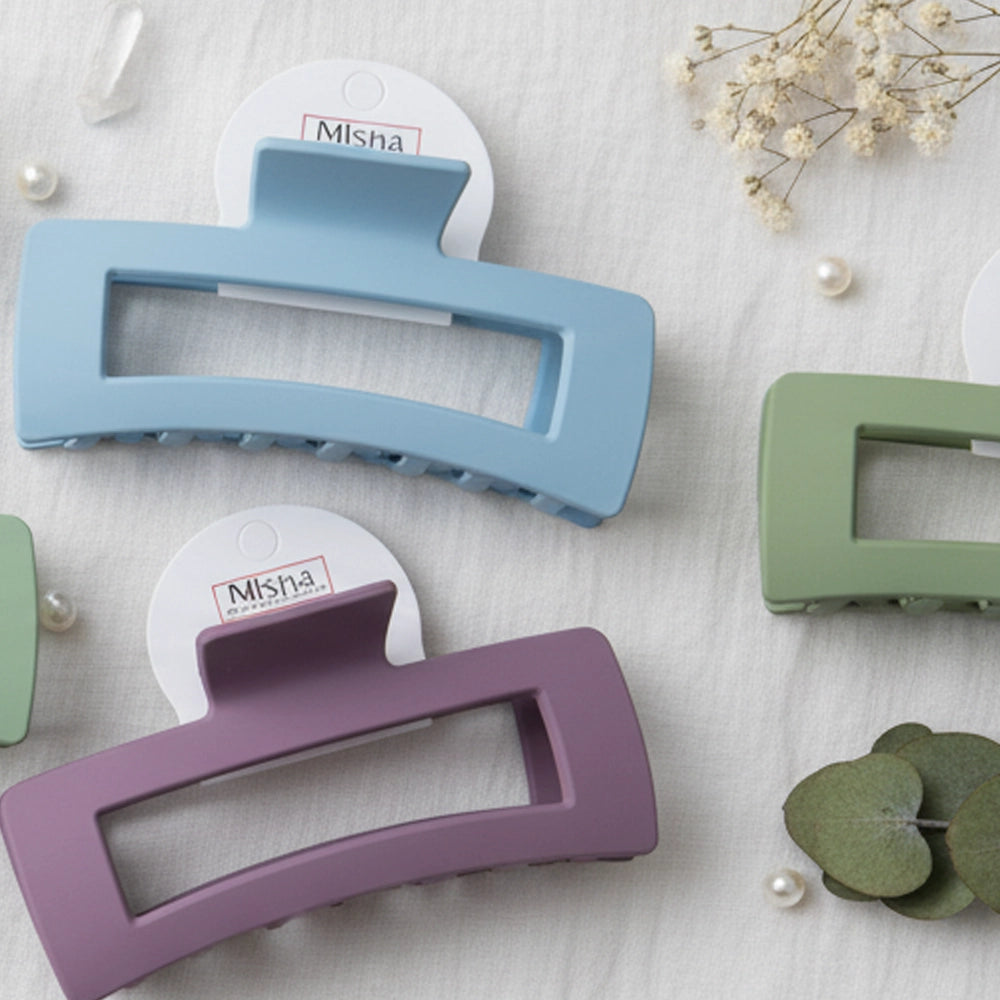 Matte Rectangular Hair Claw Clip Collection | Large Pastel Aesthetic Hair Clips 13CM