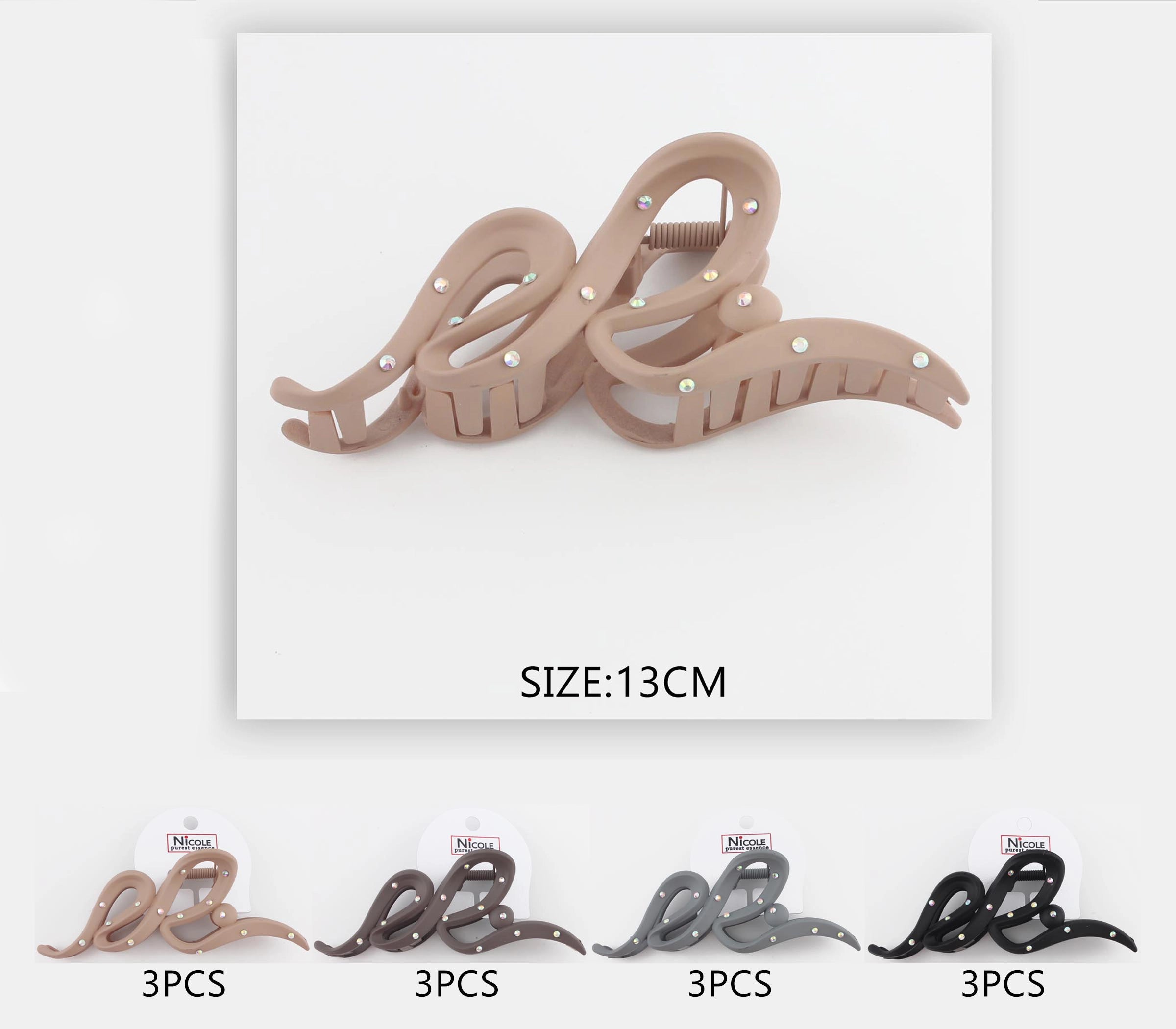 Rhinestone Snake Like Hair Claw Clip | 13CM Large Claw