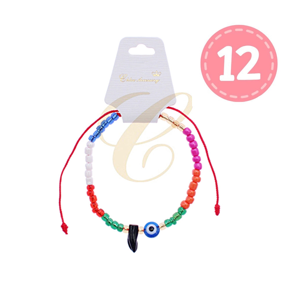 Multicolor Beaded Adjustable Cord Bracelet