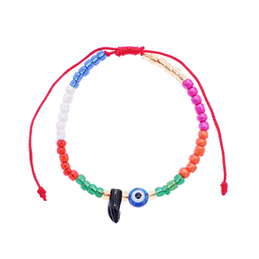 Multicolor Beaded Adjustable Cord Bracelet