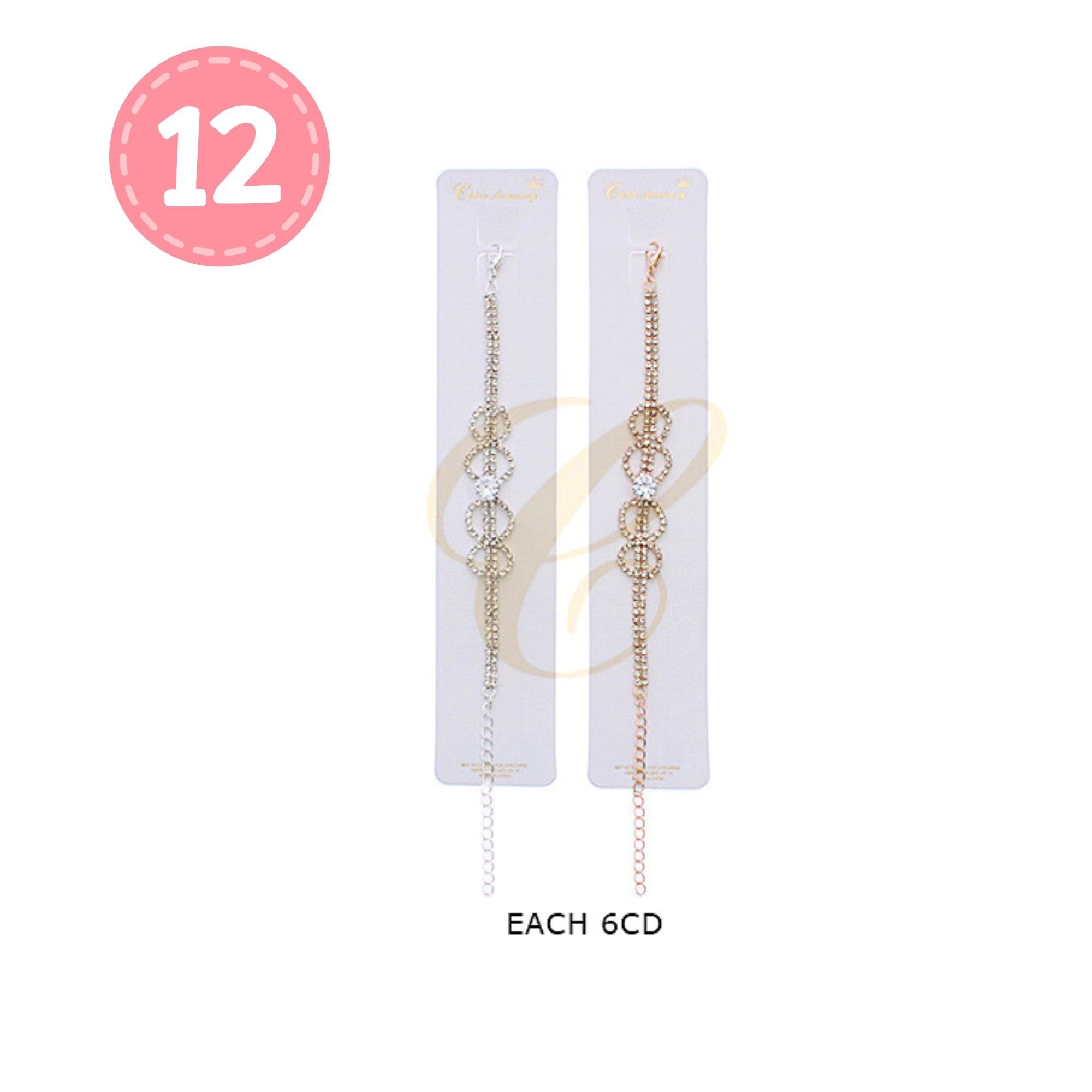 Own Queen! Rhinestone Tiara Bracelet in Gold and Gold Tone