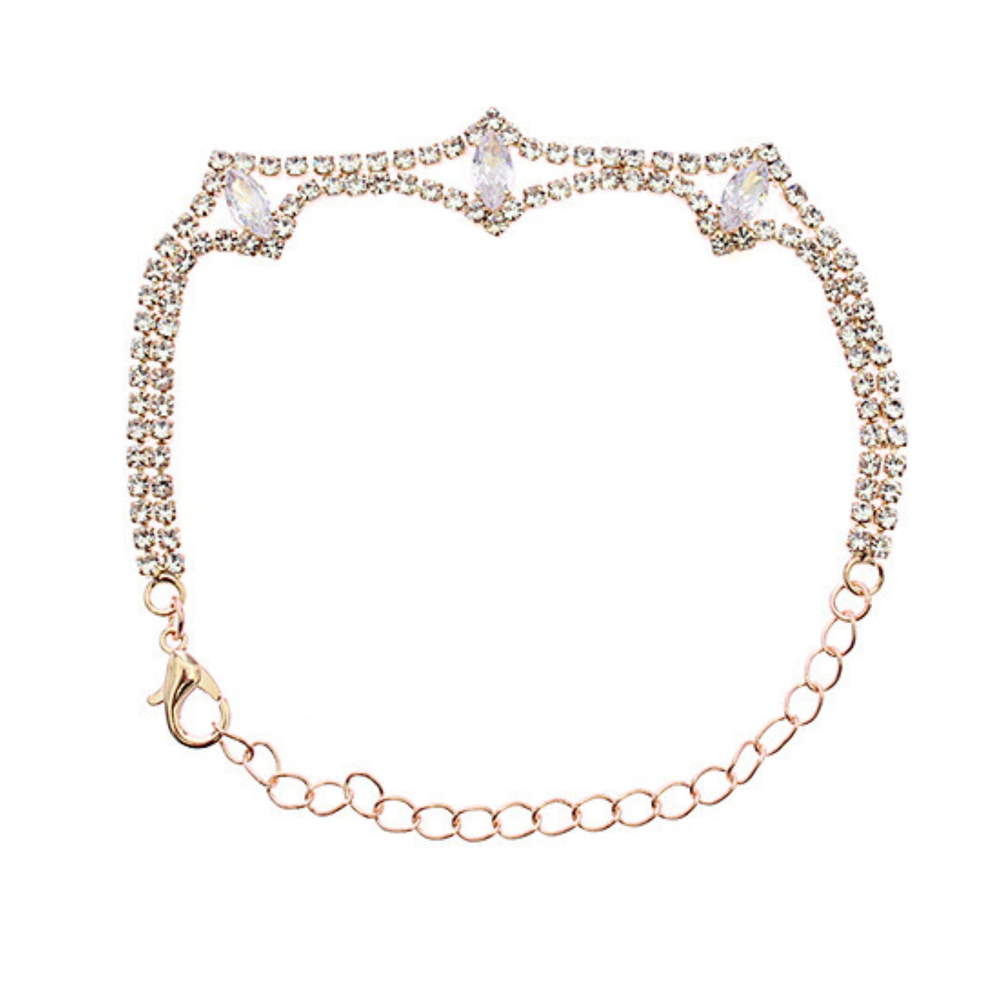 Own Queen! Rhinestone Tiara Bracelet in Gold and Gold Tone