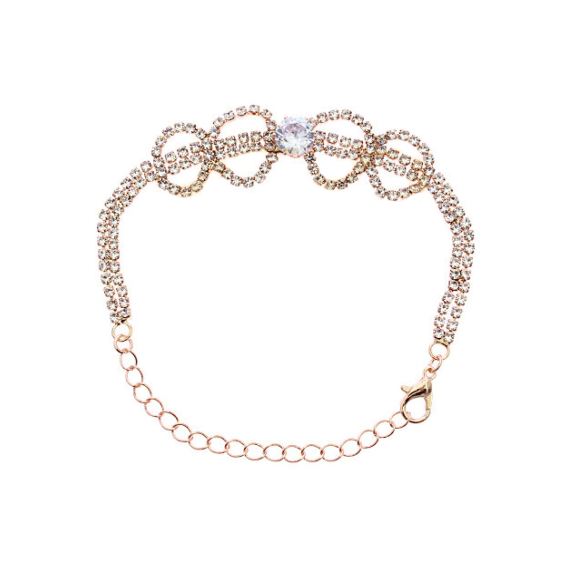 Red Carpet Ready! Rhinestone Pave Bow Cuff in Gold and Silver Tone Fashion Bracelet