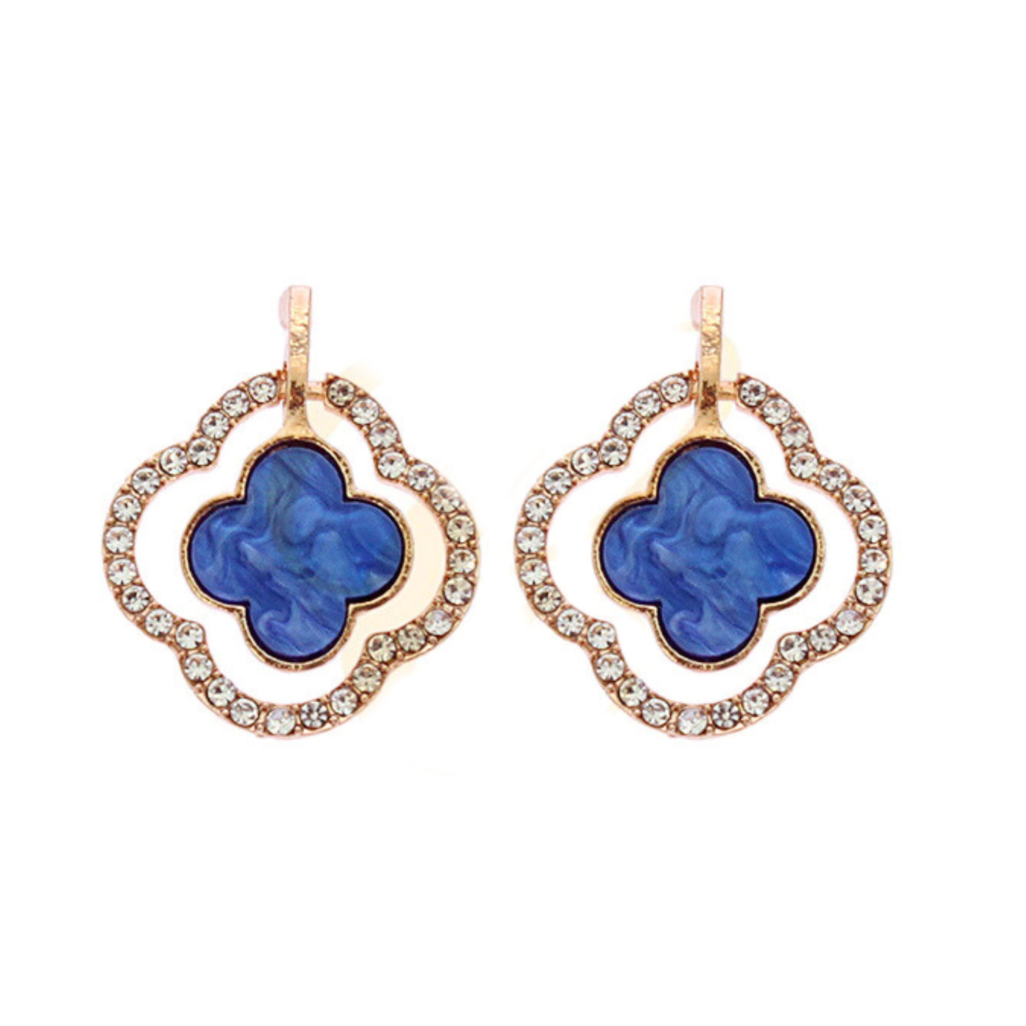 Luck & Luxury: Sparkling Clover Earrings