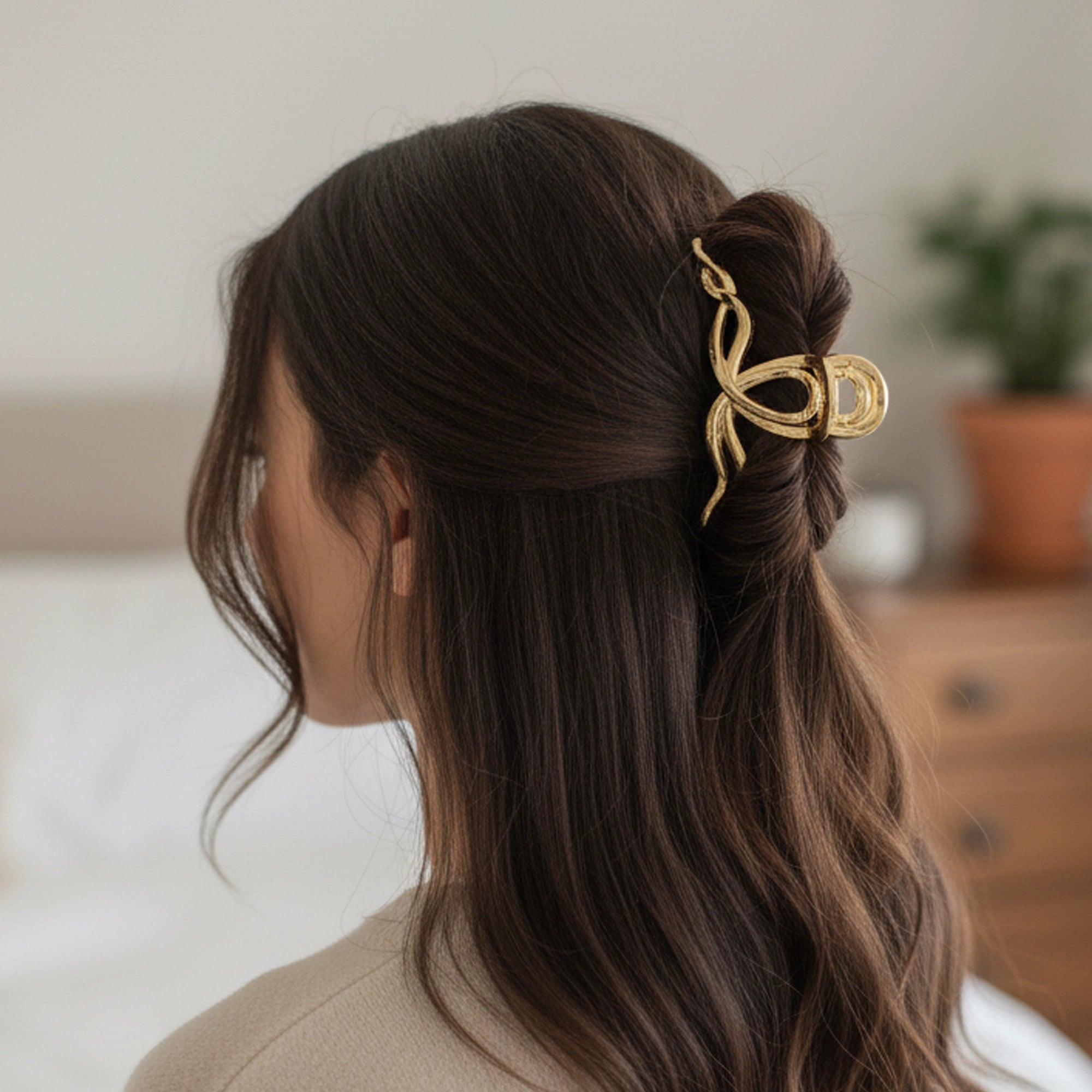 Metallic Wave Hair Claw | Color Silver and Gold