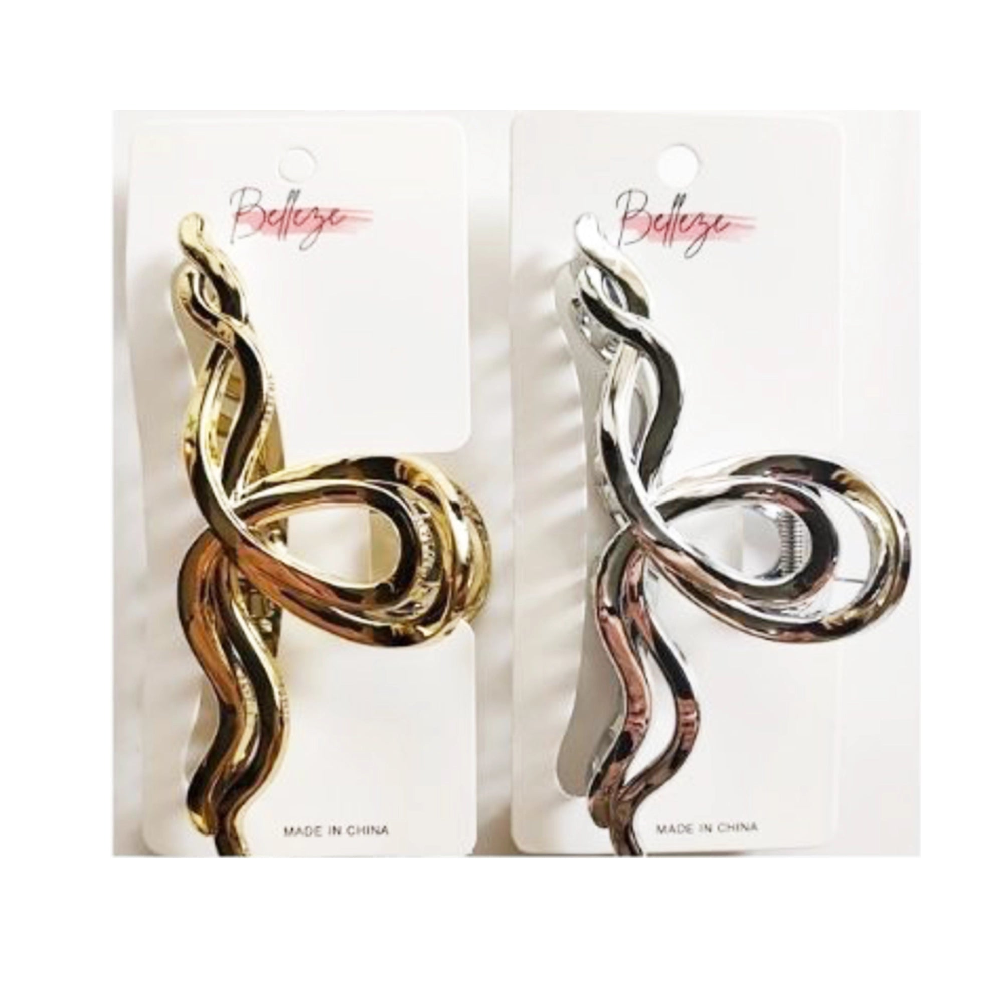 Metallic Wave Hair Claw | Color Silver and Gold