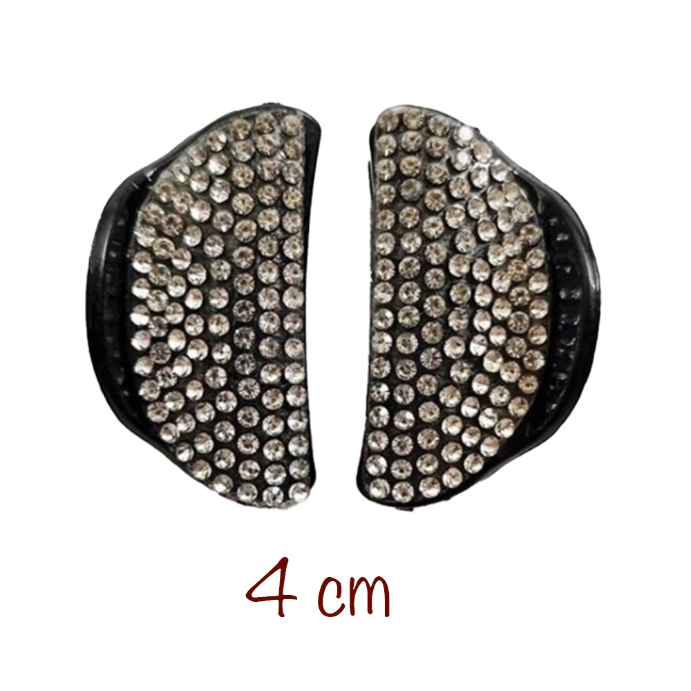 Black Hair Claw Clips with stone design - 4cm Claw