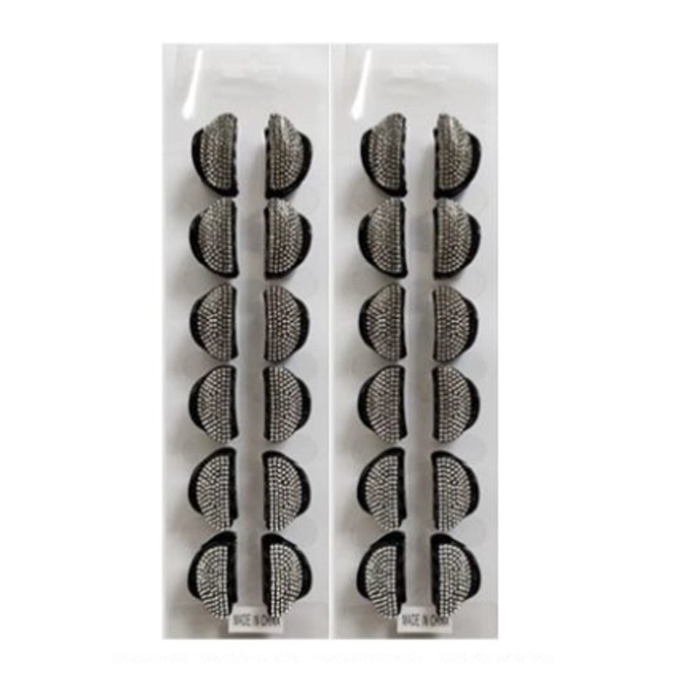 Black Hair Claw Clips with stone design - 4cm Claw