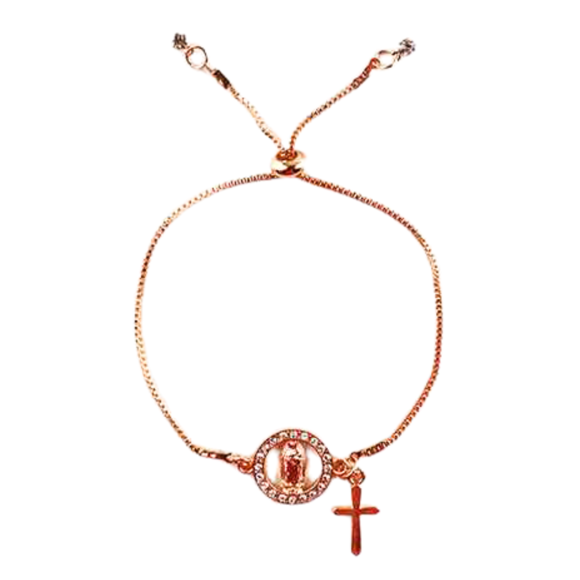 Gold-Tone Adjustable Marian Bracelet with Cross Charm