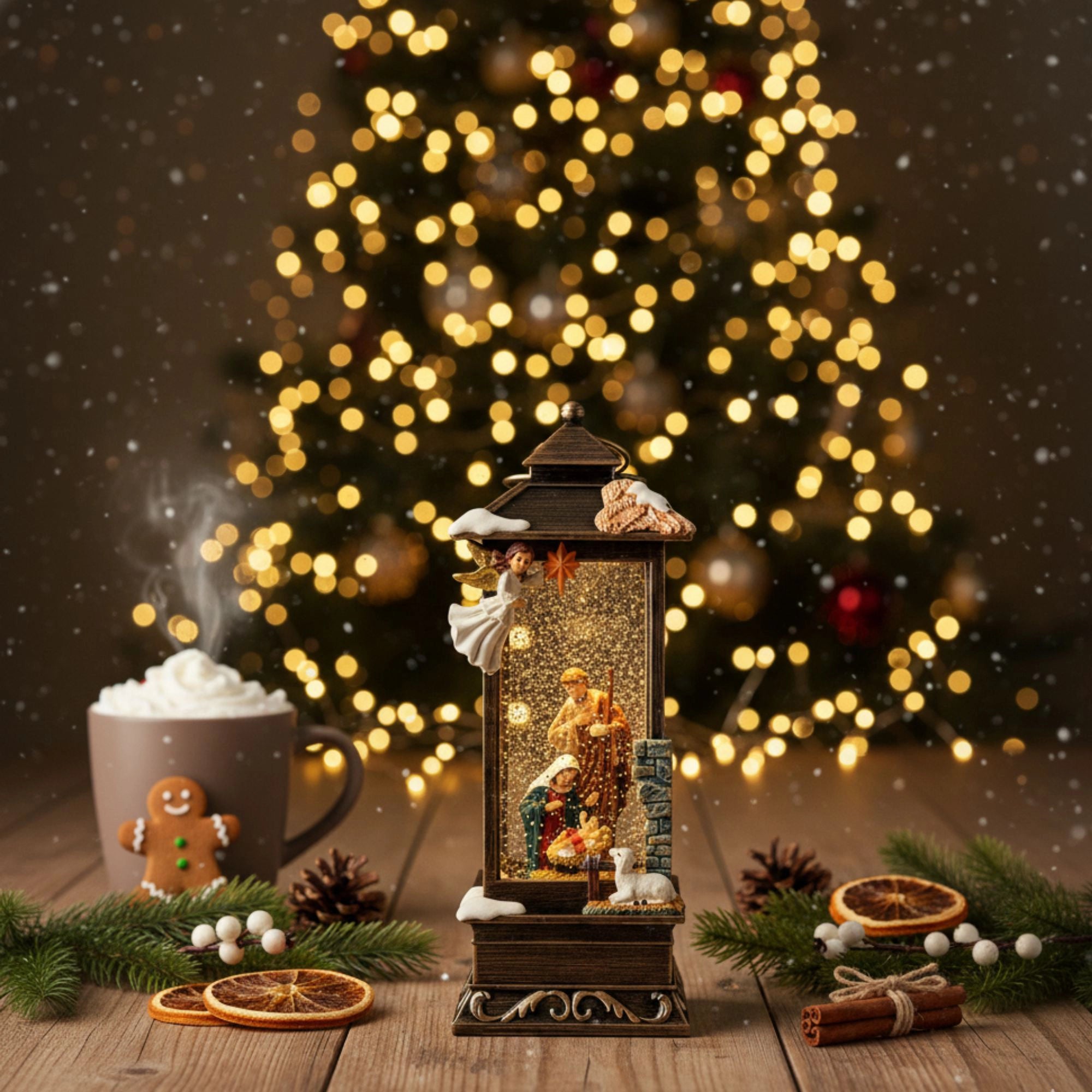 2pc/Box Nativity Scene LED Snow Globe Lantern - "A Silent Night Glow"