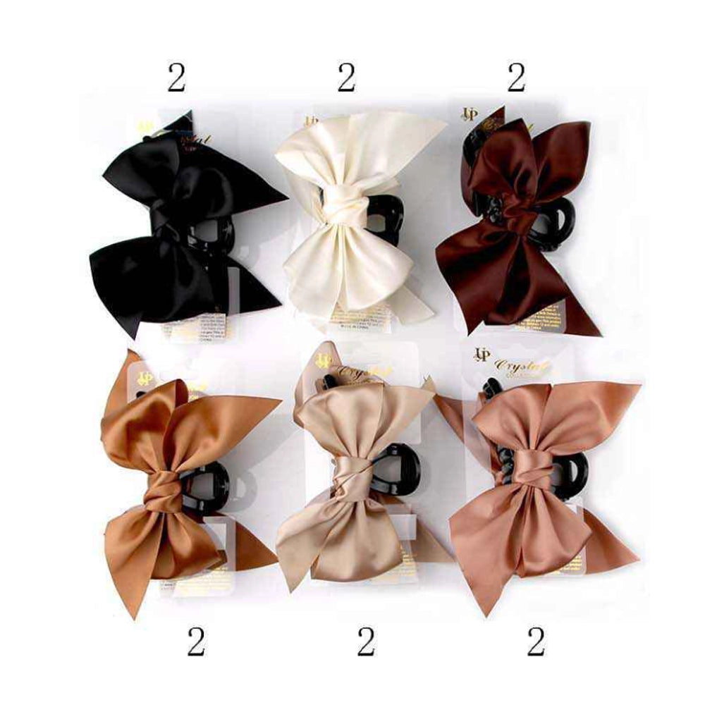 Elegant Satin Ribbon Hair Claw – 13cm Large Claw