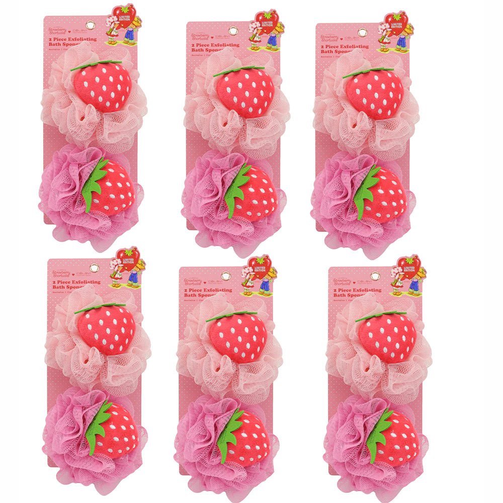 Celavi - Strawberry 2 Piece Exfolianting Bath Sponge Set - TRUECOLOR WHOLESALE