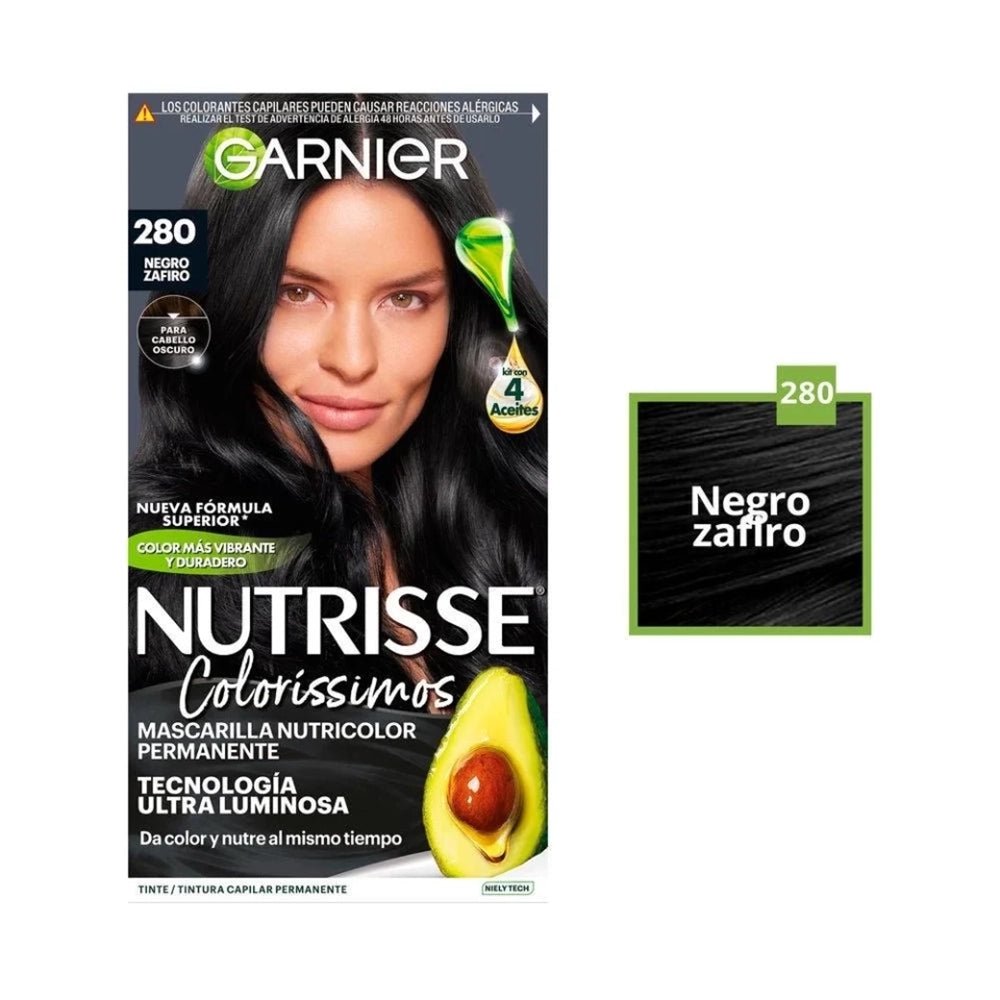 GARNIER - Hair Dye Nutrisse 280 Black Sapphire - TRUECOLOR WHOLESALE