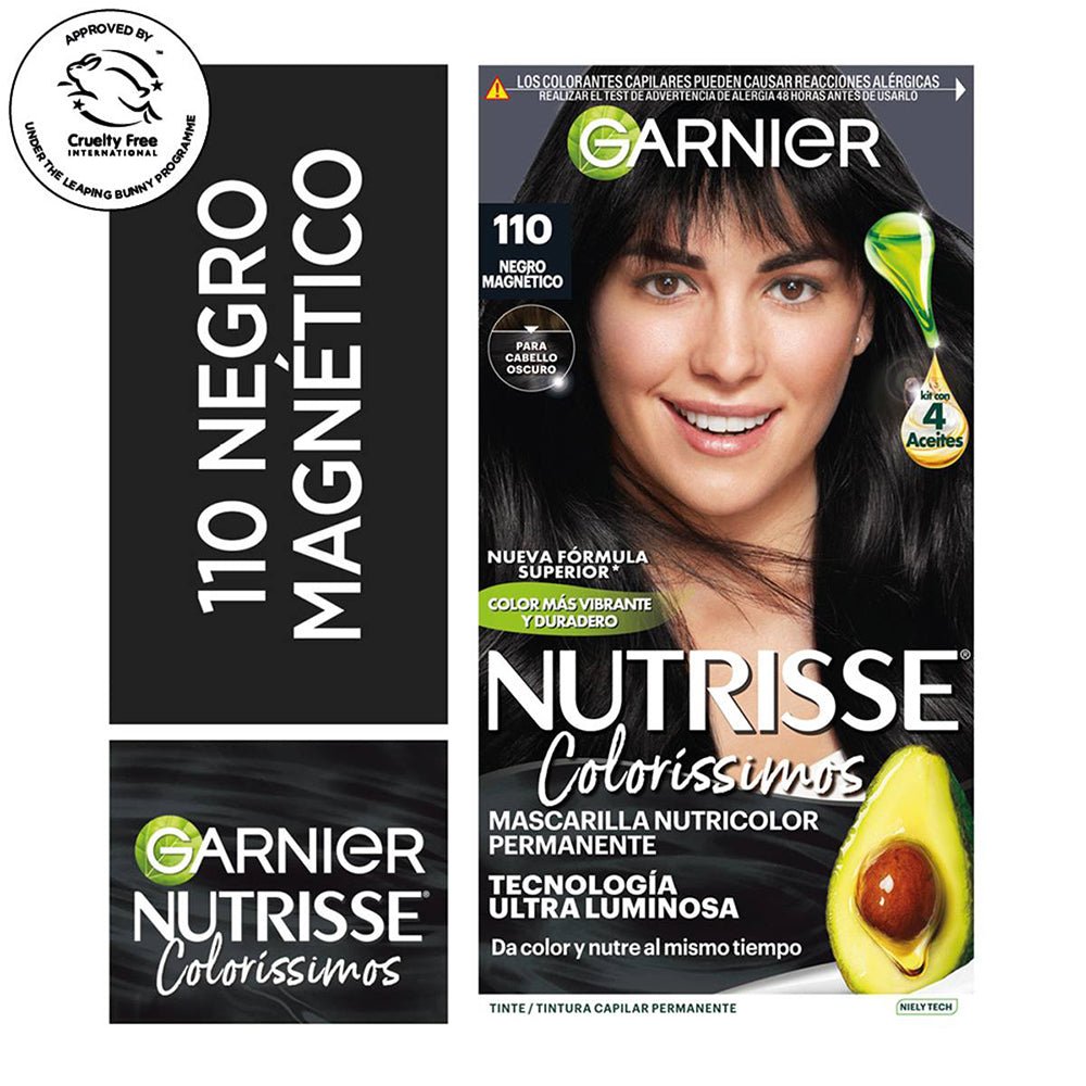 GARNIER - Hair Dye Nutrisse 110 Black Magnetic - TRUECOLOR WHOLESALE