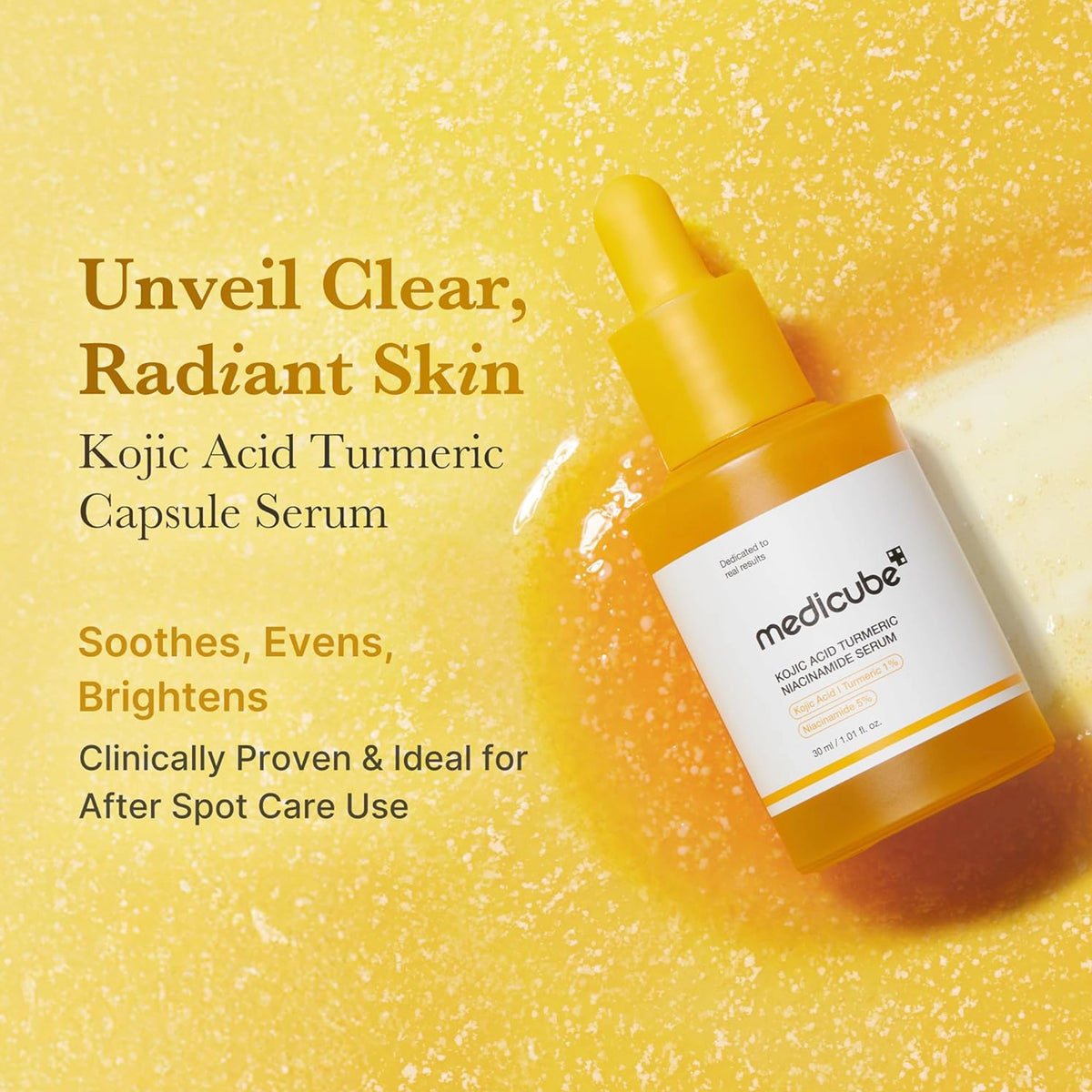 Medicube Kojic Acid Turmeric Niacinamide Serum (30ml) | Dark Spot Correcting & Brightening Facial Serum