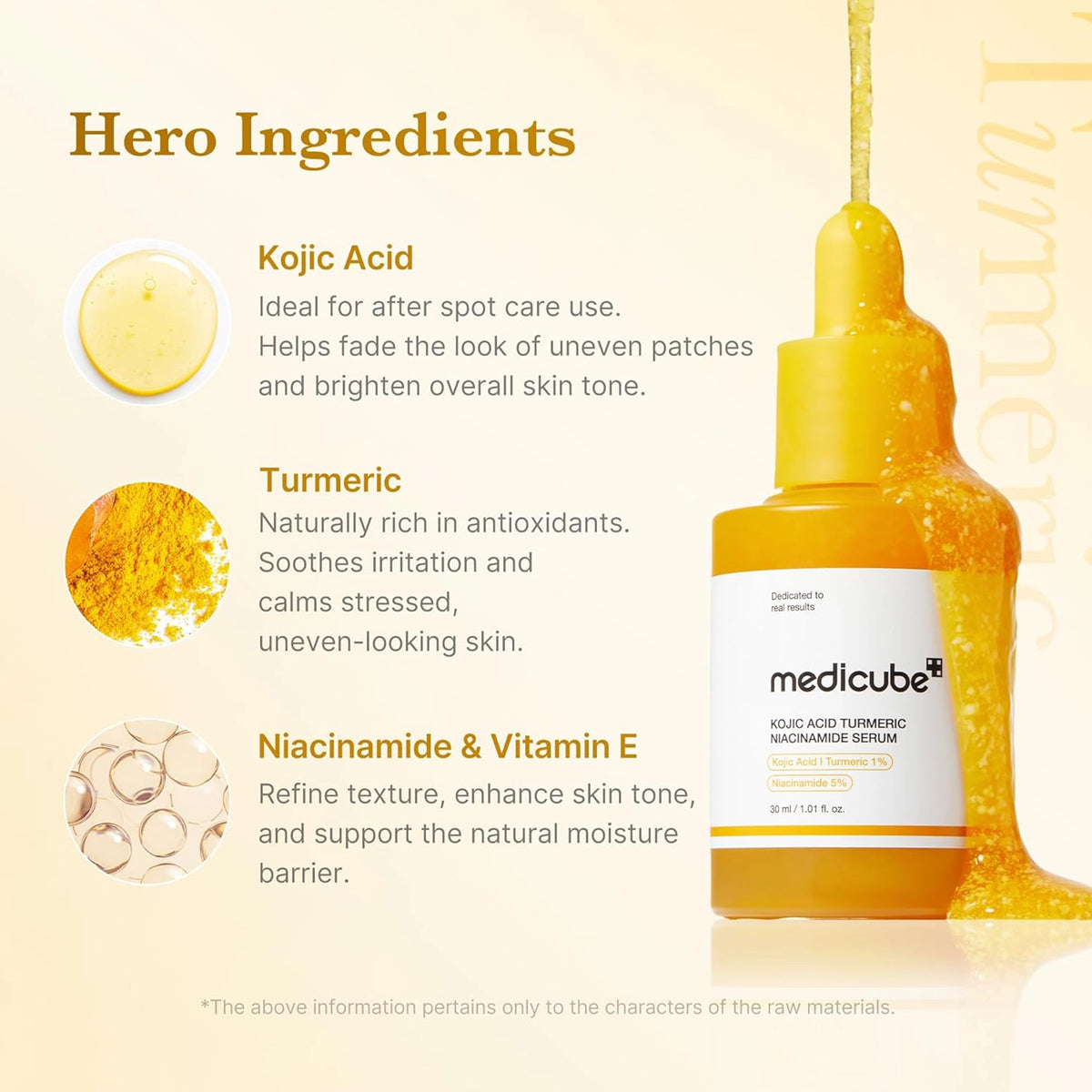 Medicube Kojic Acid Turmeric Niacinamide Serum (30ml) | Dark Spot Correcting & Brightening Facial Serum